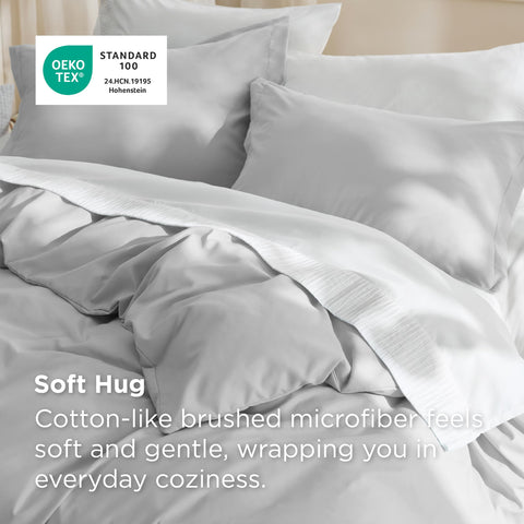 Bedsure fabric close-up of double-brushed microfiber highlighting soft silky texture