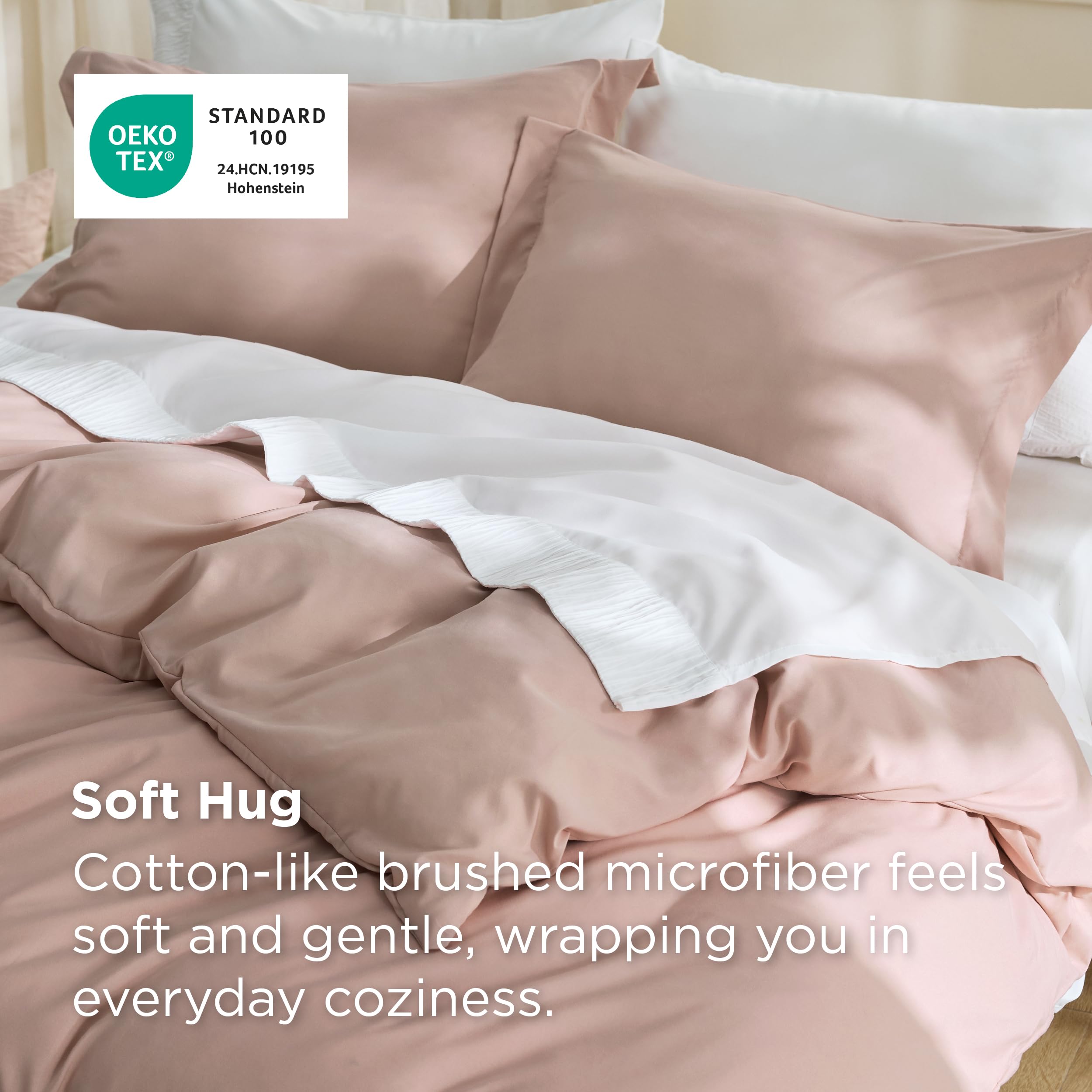 Bedsure close-up of double-brushed microfiber texture highlighting soft feel