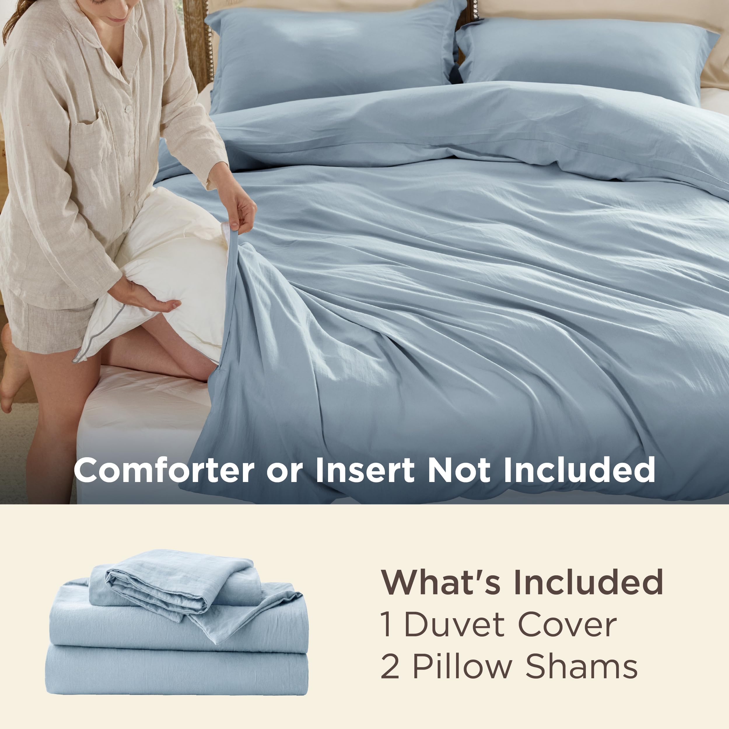 Bedsure close-up of fabric texture highlighting cotton-like softness and breathability