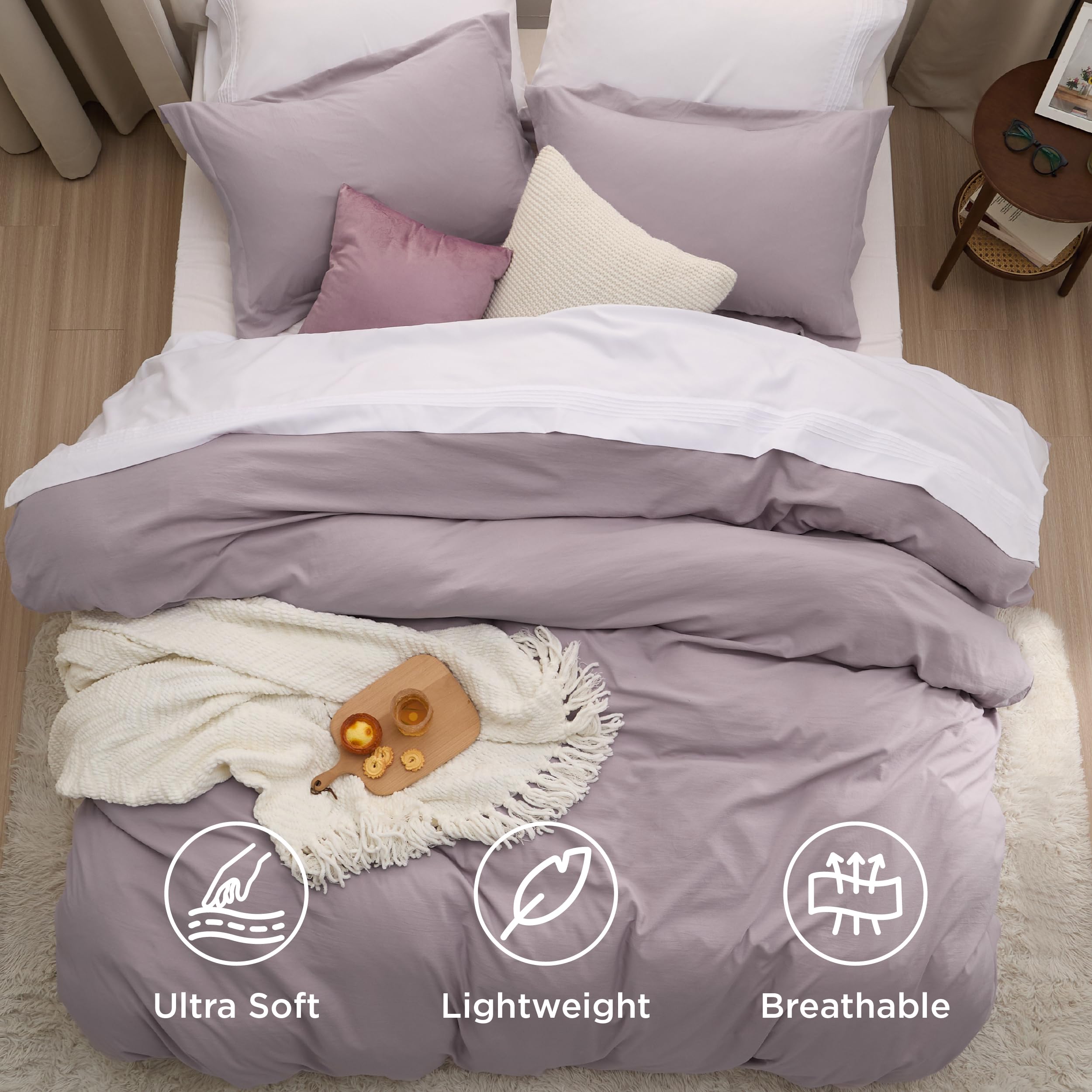 Bedsure inside corner tie detail showing secure attachment to keep comforter in place