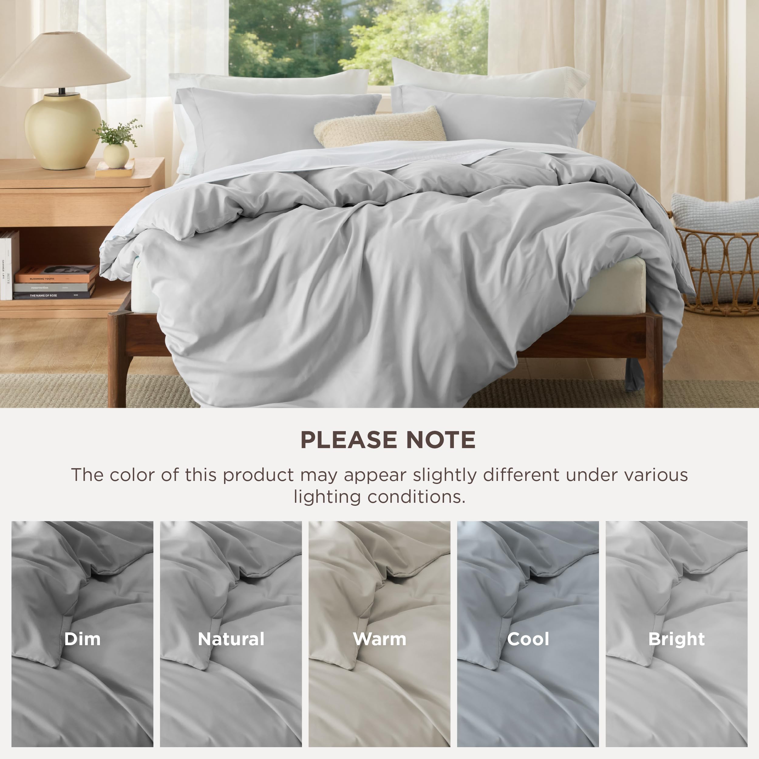 Bedsure duvet cover on made bed in bedroom setting demonstrating styled comfort