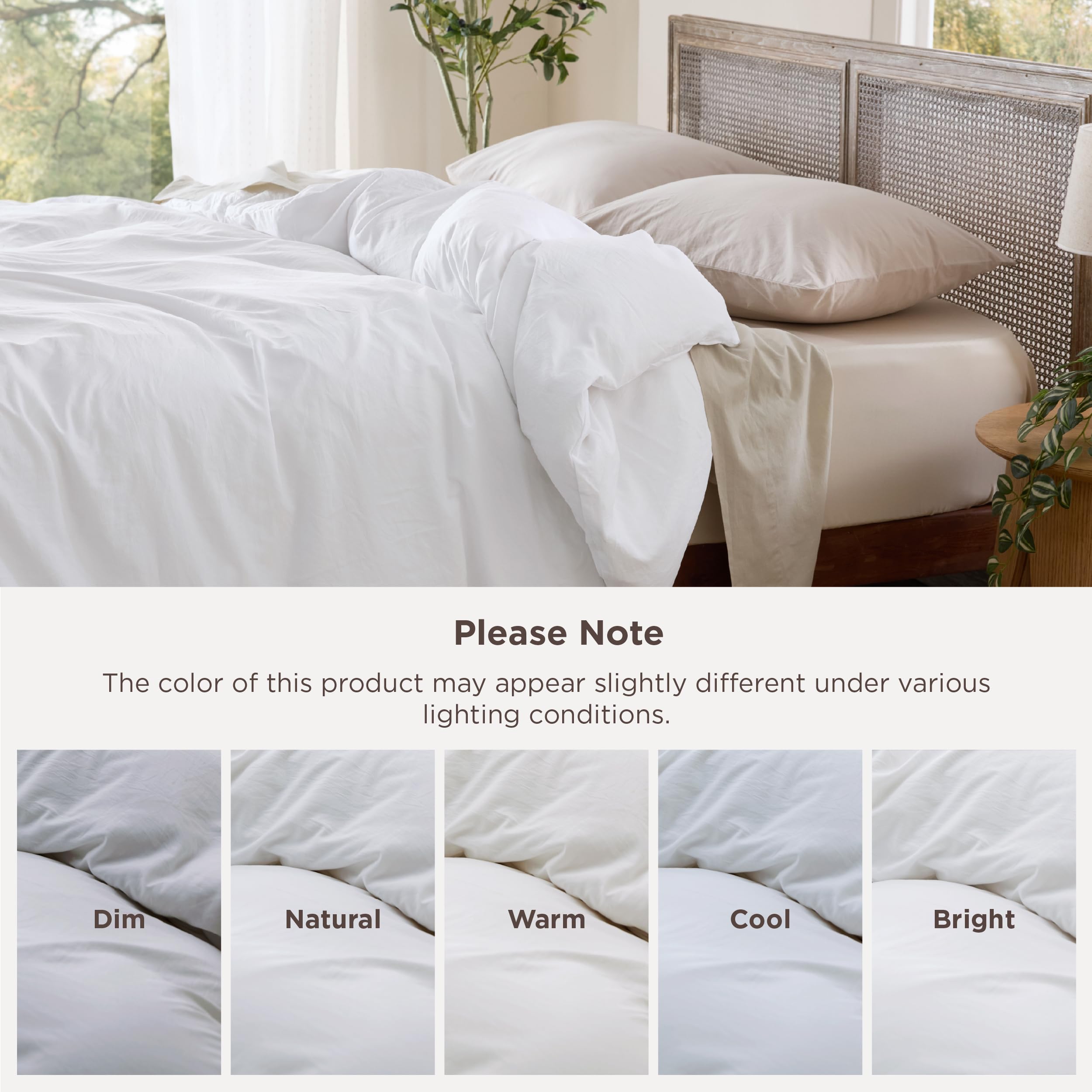 Bedsure duvet cover styled on bed creating calm, modern bedroom vibe