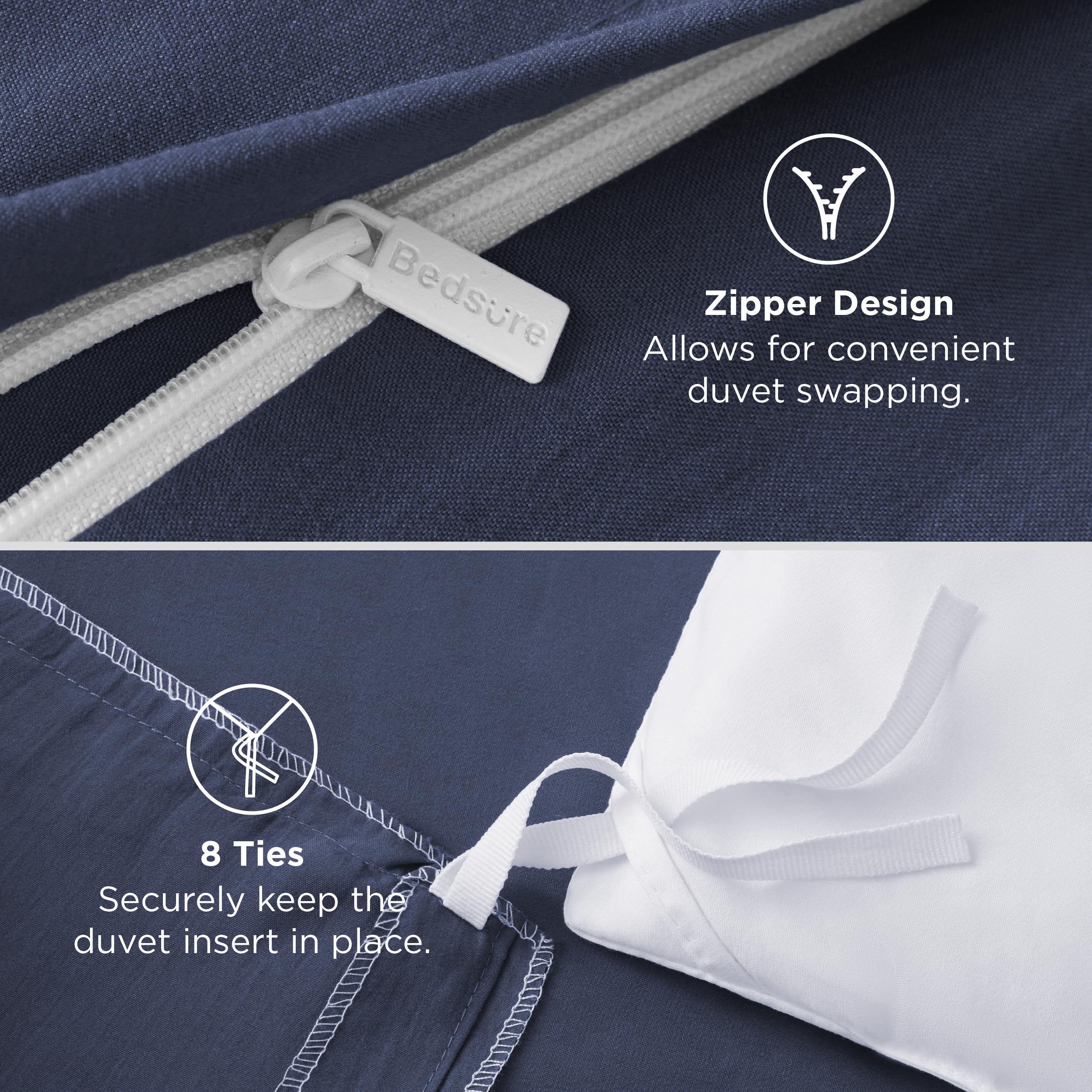 Bedsure pillow sham displayed with duvet for coordinated bedside styling