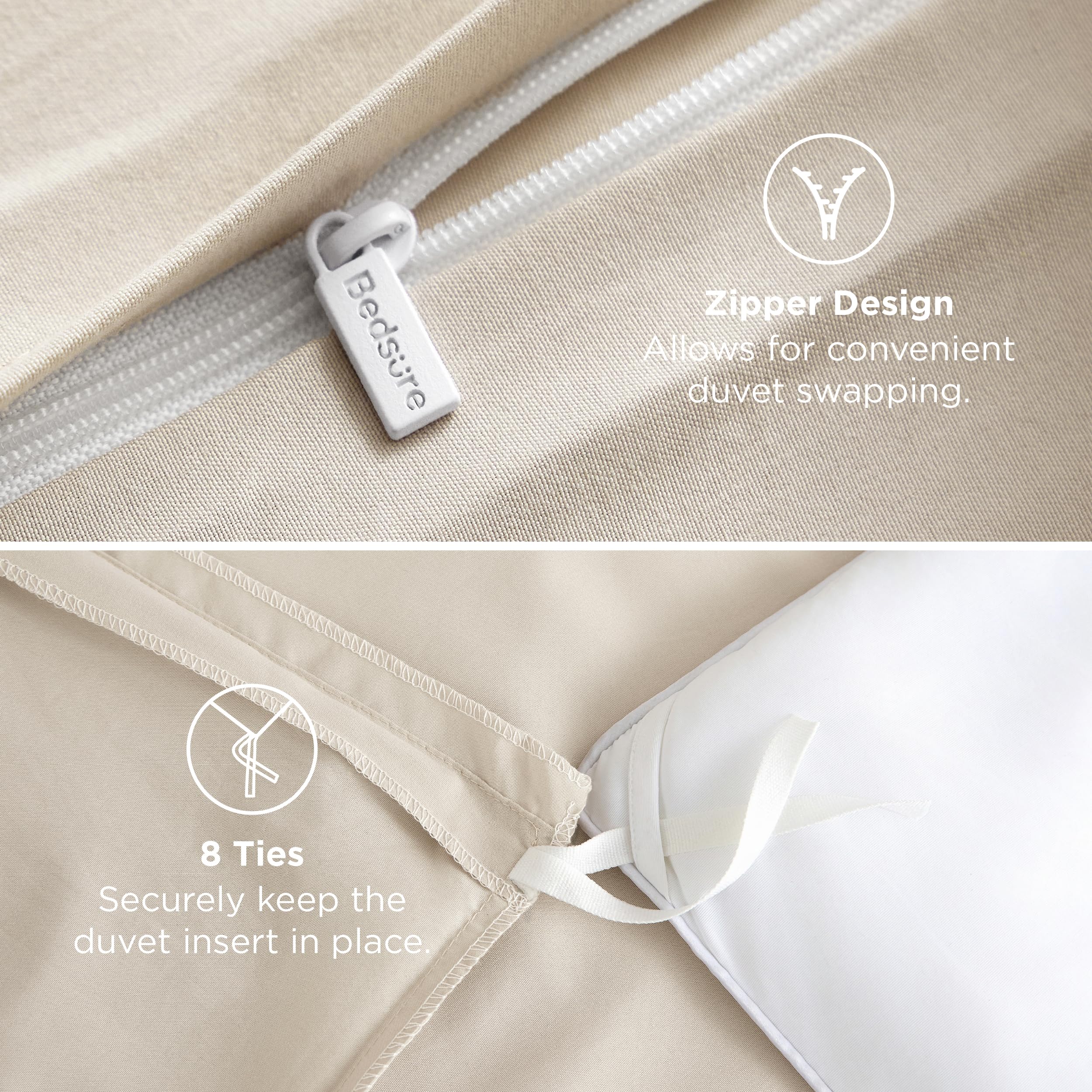 Bedsure queen cover beside ruler to illustrate 90x90 inch size and fit