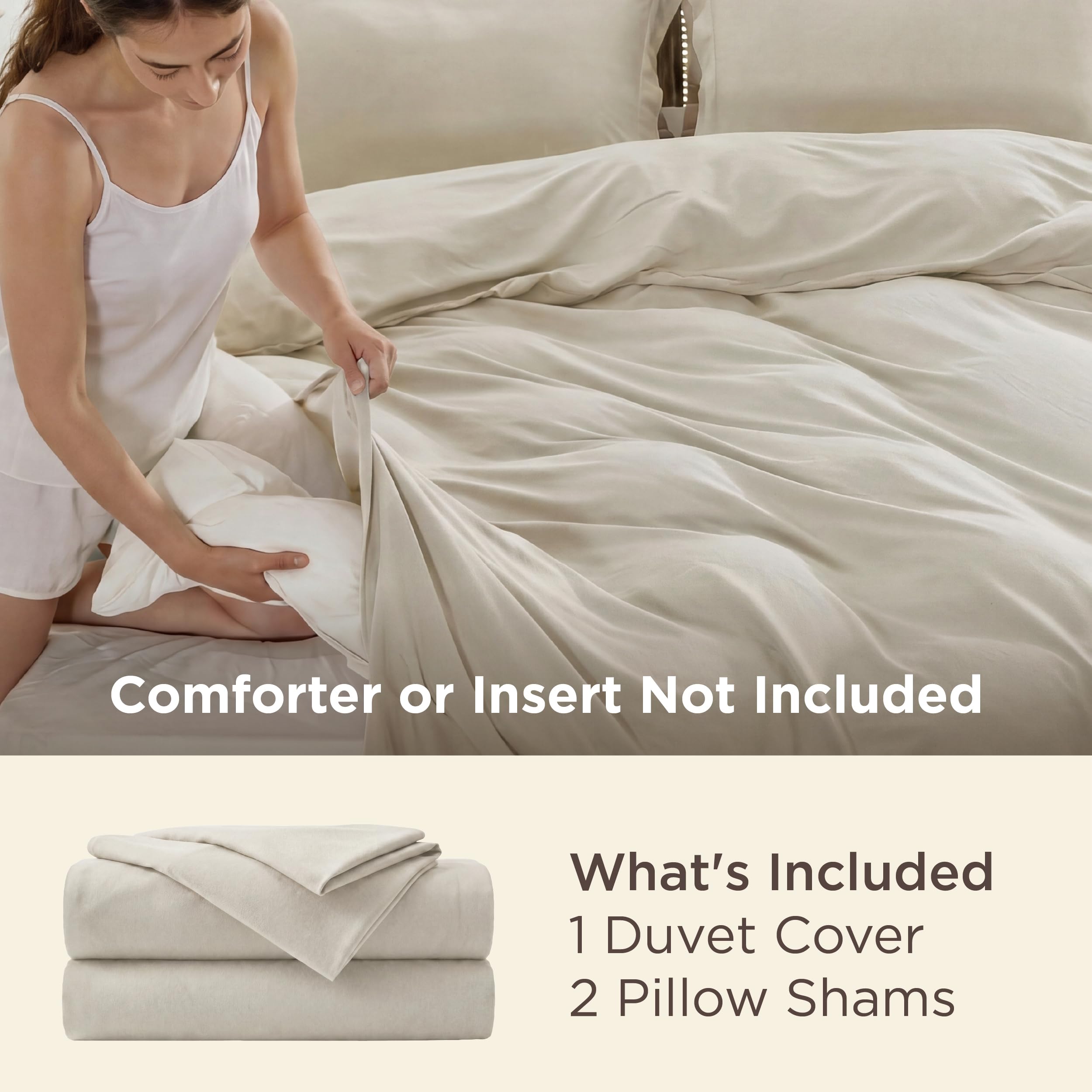 Bedsure hidden zipper closure detail offering discreet, quick duvet access