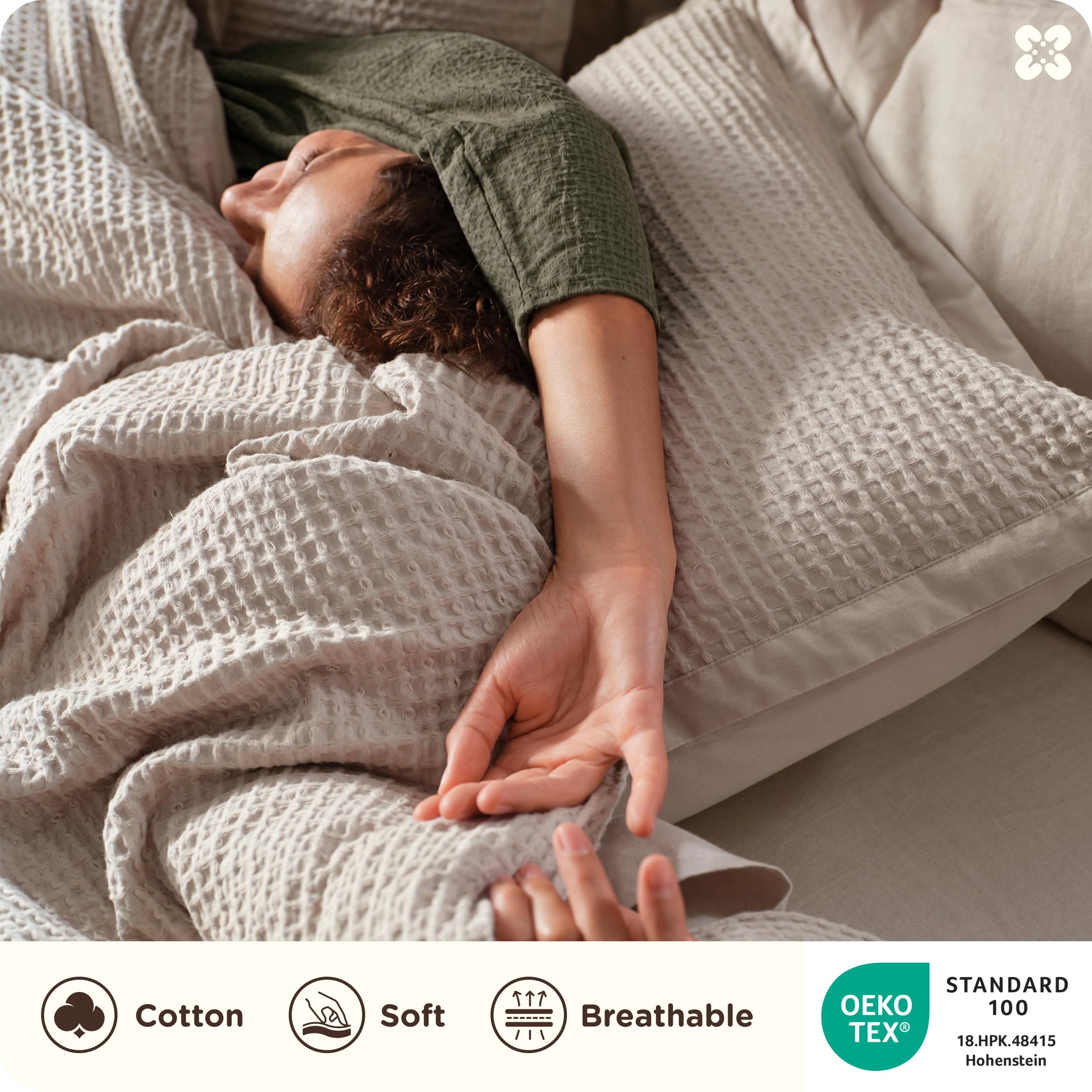 Bedsure duvet cover on styled bed demonstrating relaxed layered bedroom look