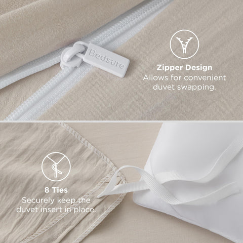 Bedsure edge stitching close-up showing colorfast dye and reinforced seams