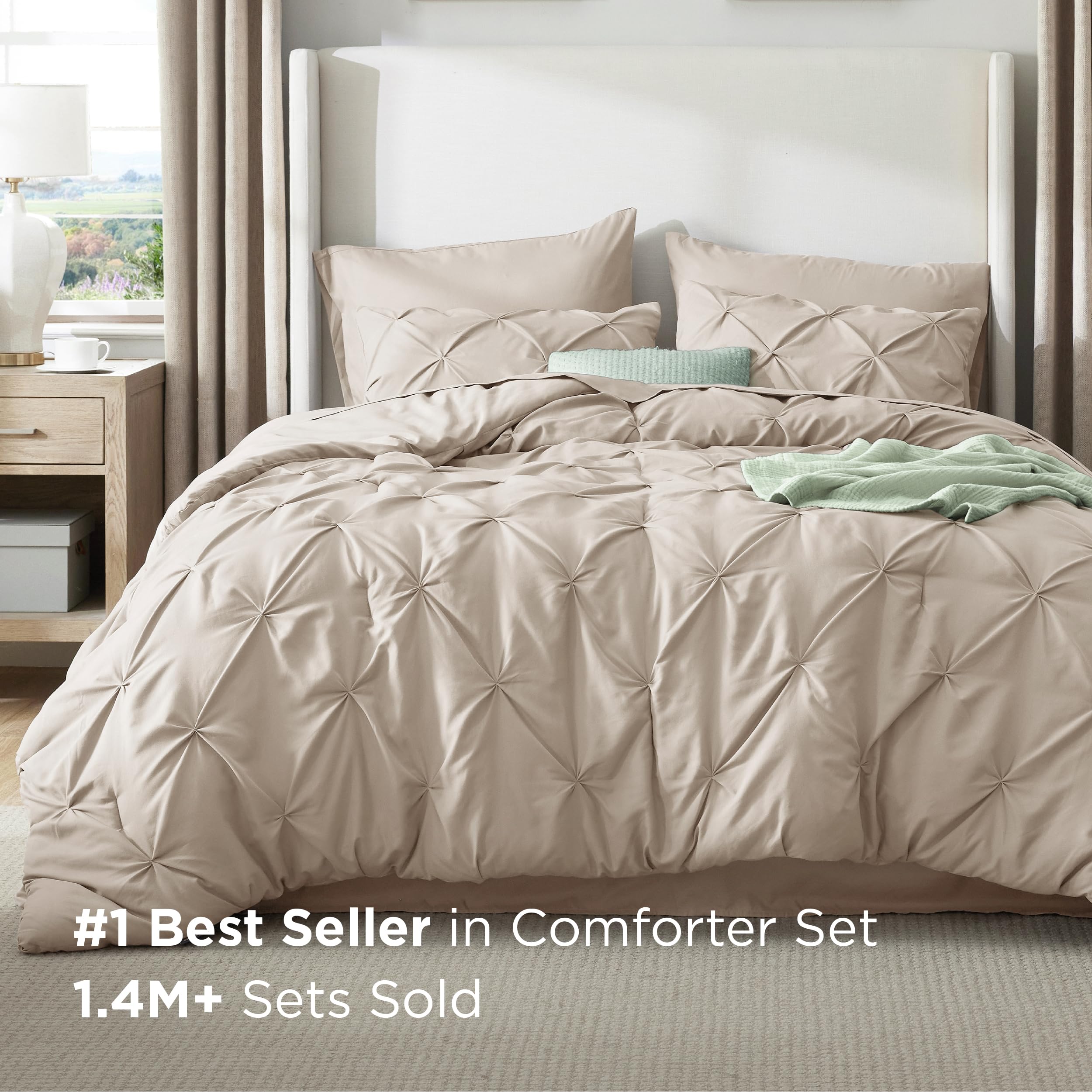 Bedsure brushed microfiber fabric close-up highlighting soft texture and quiet comfort