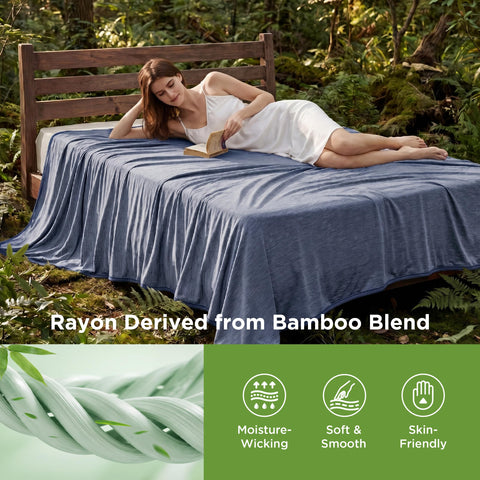 Bedsure fabric close-up showing silky texture and soft-sleep comfort benefit