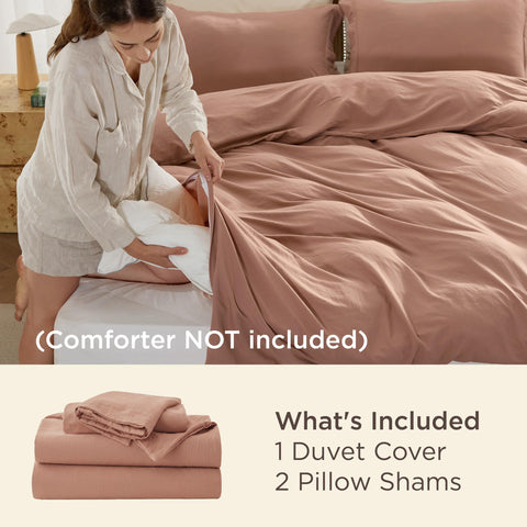 Bedsure fabric close-up displaying cotton-like texture and breathable comfort benefit