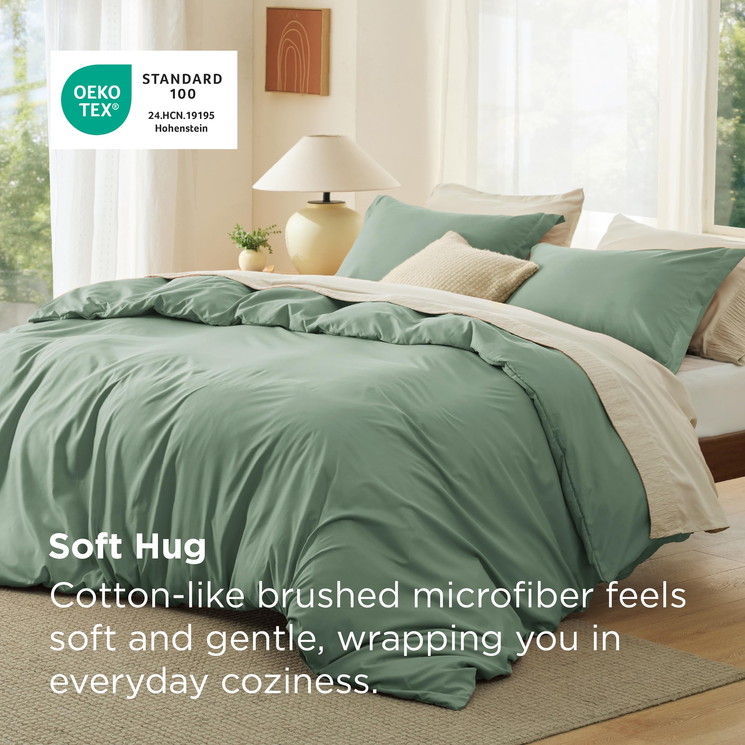 Bedsure microfiber close-up showing plush double-brushed texture and softness