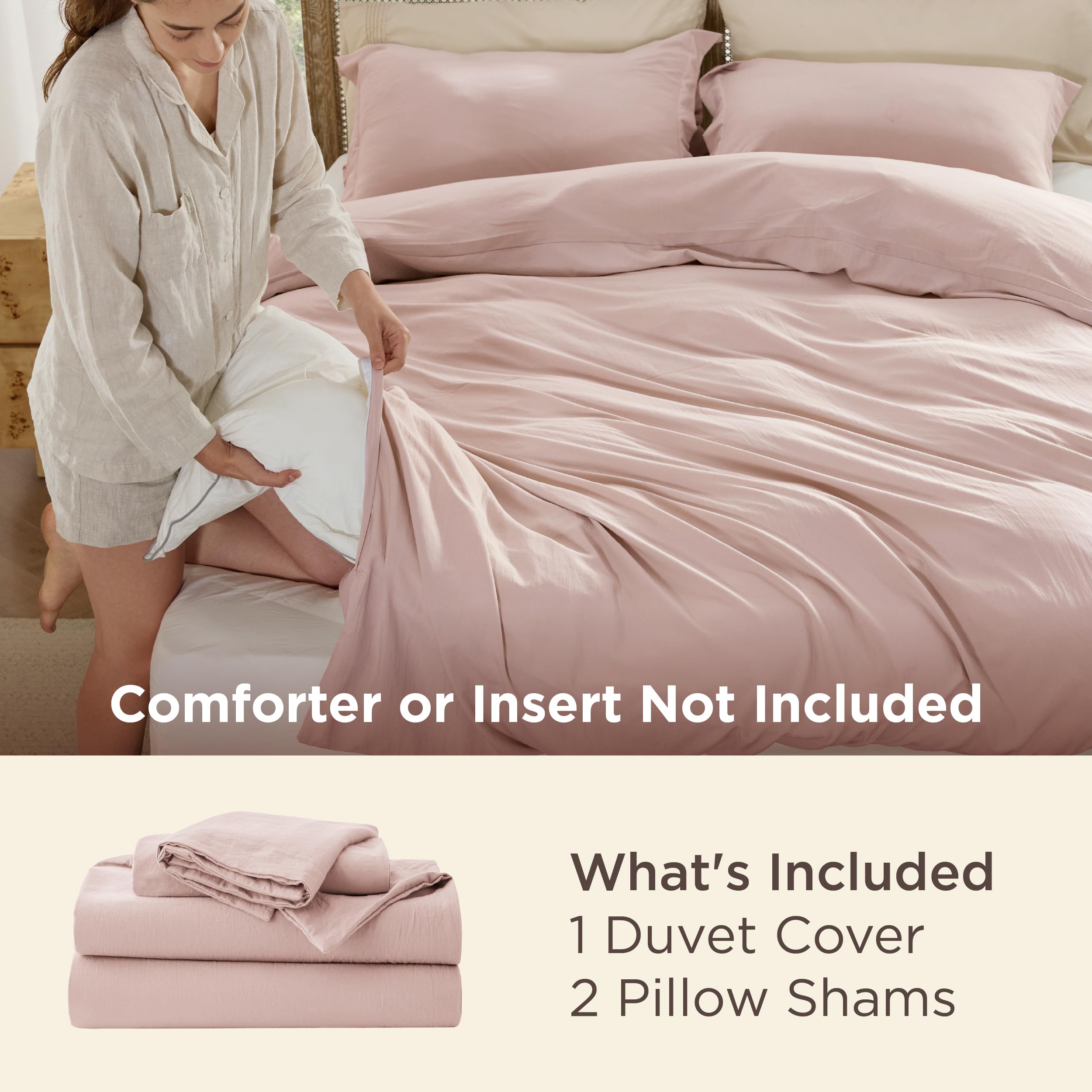 Bedsure closeup of cotton-like microfiber texture highlighting soft feel and breathability
