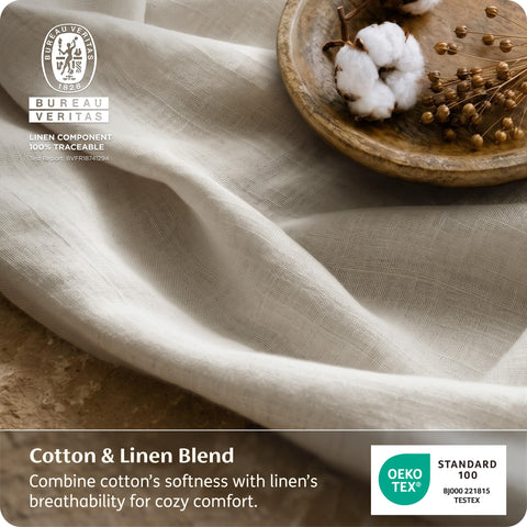 Bedsure fabric close-up revealing texture and breathable weave benefit