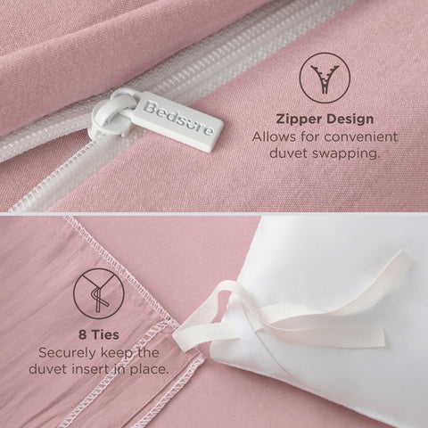 Bedsure fabric drape compared to mattress showing size and fall