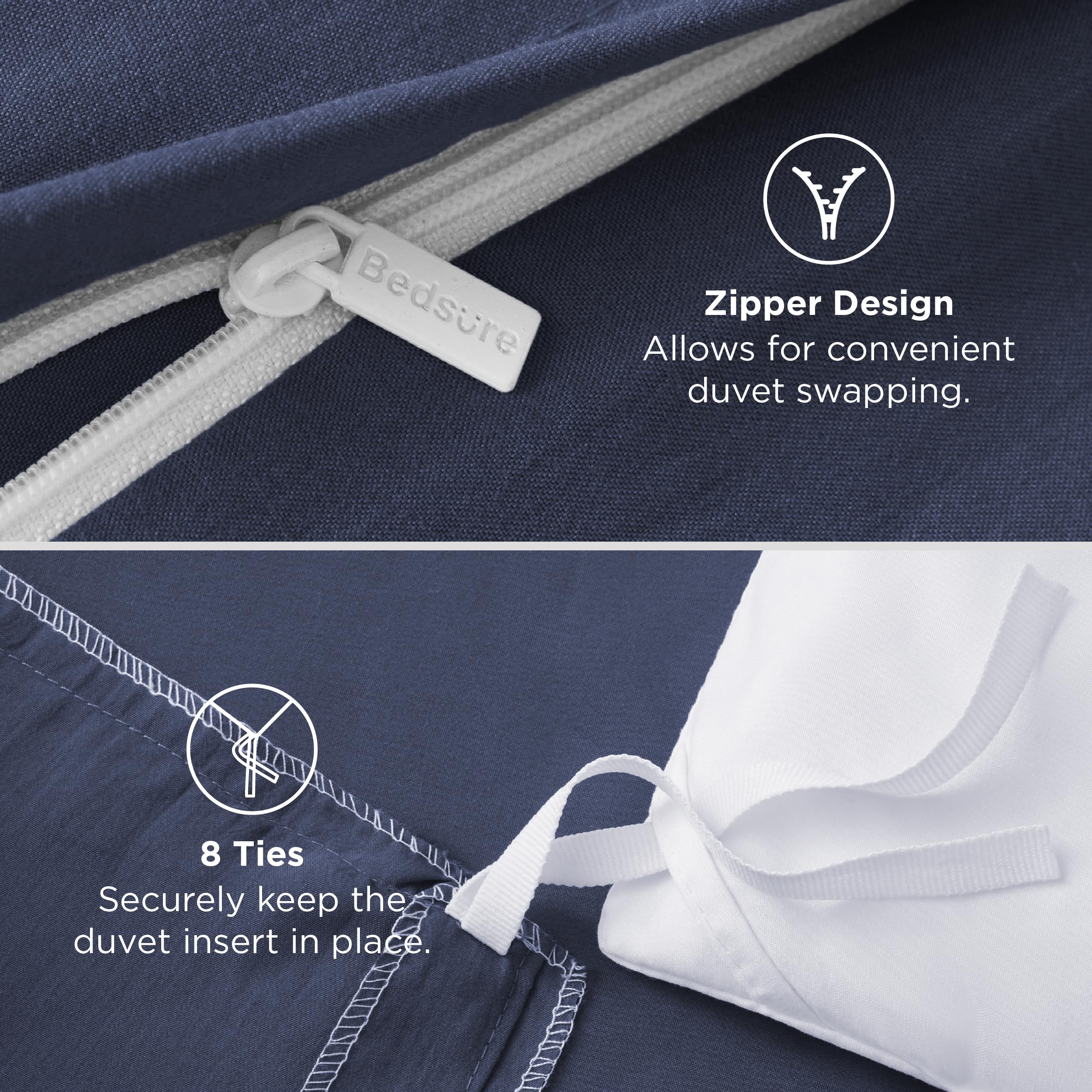 Bedsure stitching and hem close-up showing reinforced seams for improved durability and longevity