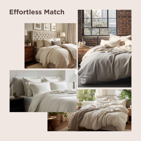 Bedsure folded fabric and care tag showing prewashed softness and easy-care durability benefit
