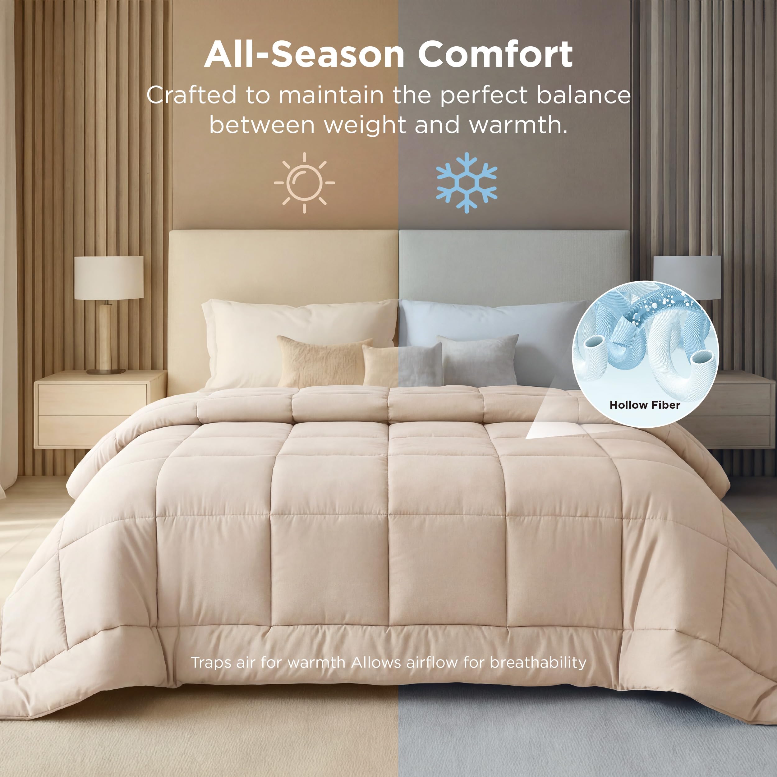 Bedsure fabric texture of shell for breathable comfort and soft touch