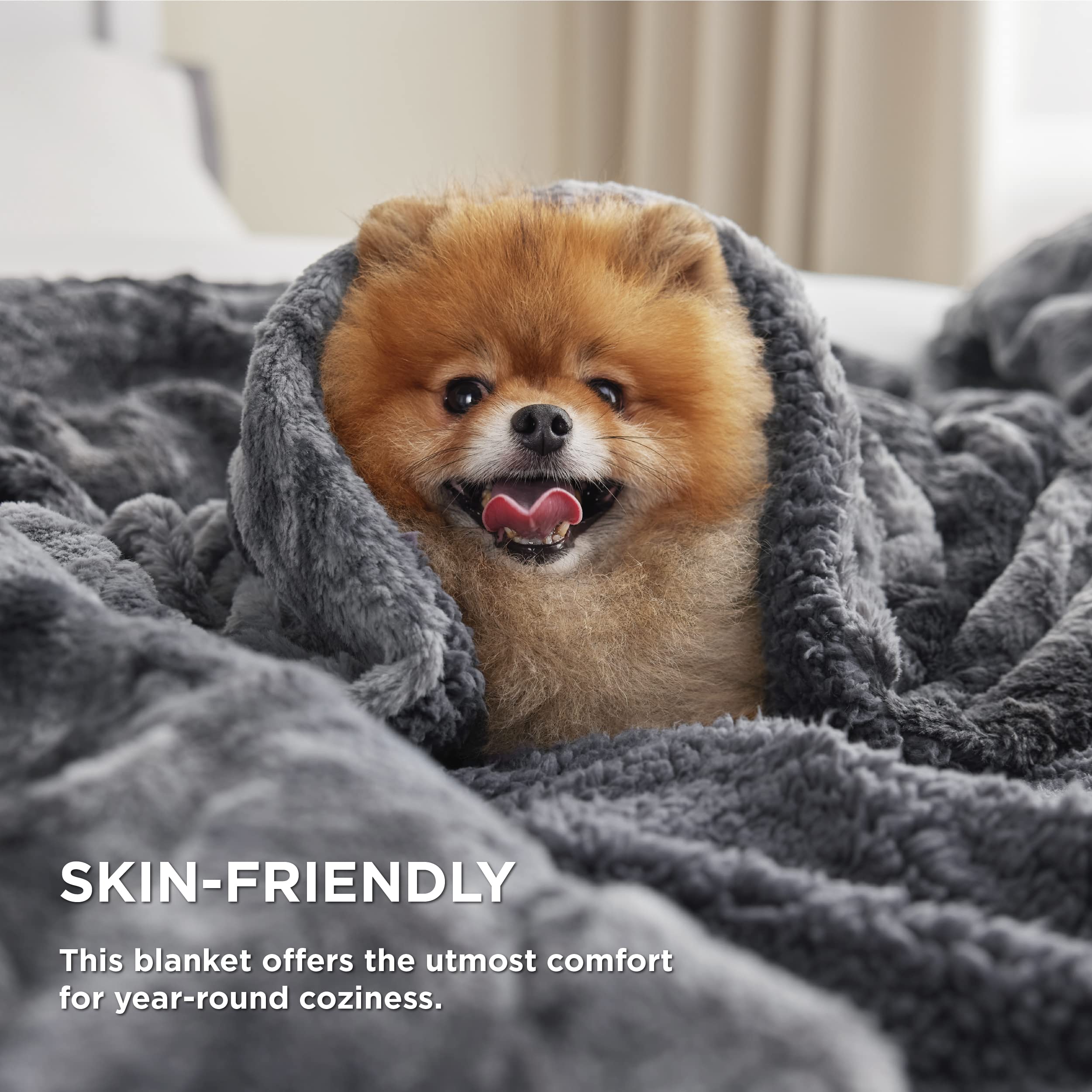 Bedsure faux fur close-up showing plush texture for soft-touch comfort