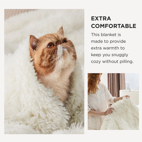 Bedsure faux fur pile detail highlighting soft 1.5 inch shaggy surface