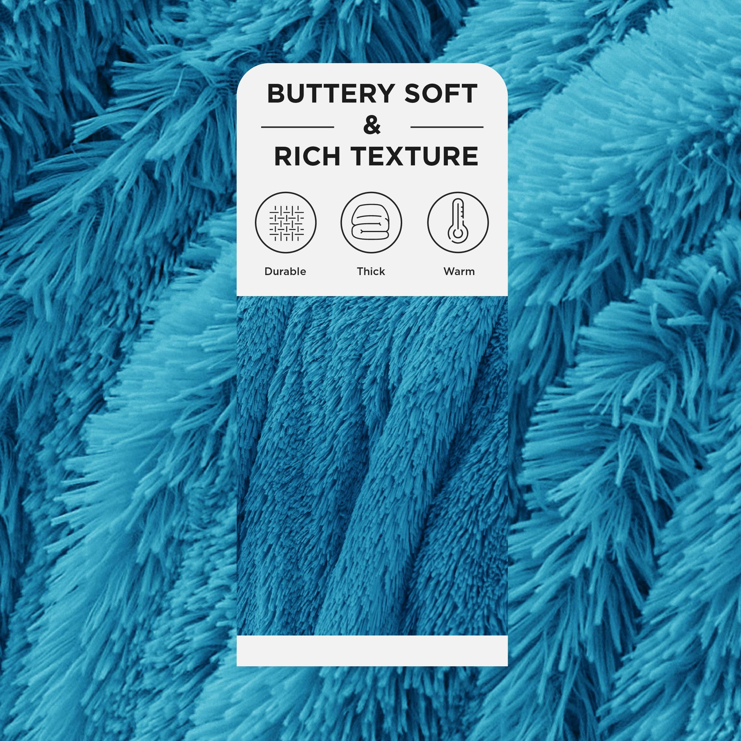 Bedsure faux fur pile detail highlighting fluffy texture for luxurious feel