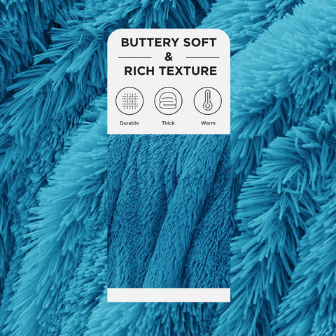 Bedsure faux fur pile detail highlighting fluffy texture for luxurious feel