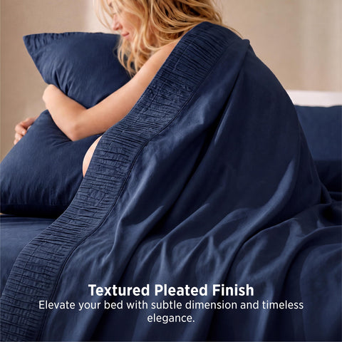 Bedsure fitted sheet corner showing deep pocket and secure elastic fit