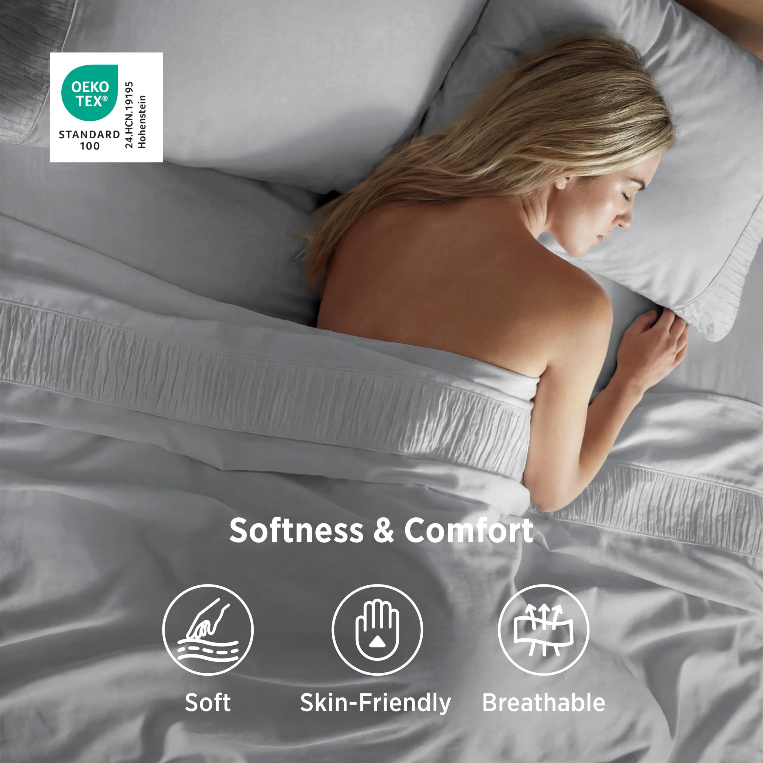 Bedsure deep-pocket fitted sheet on mattress for secure, snug fit