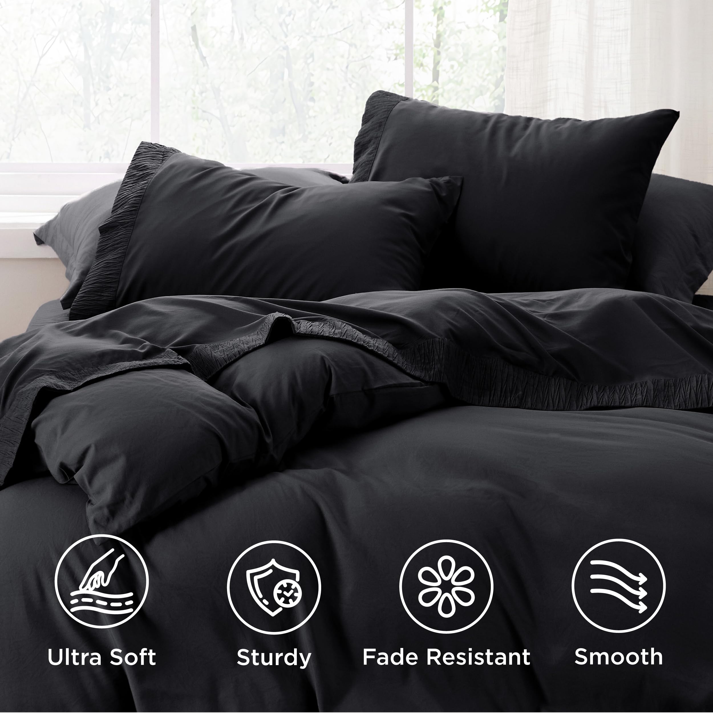Bedsure fitted sheet deep pocket stretched on mattress showing secure snug fit
