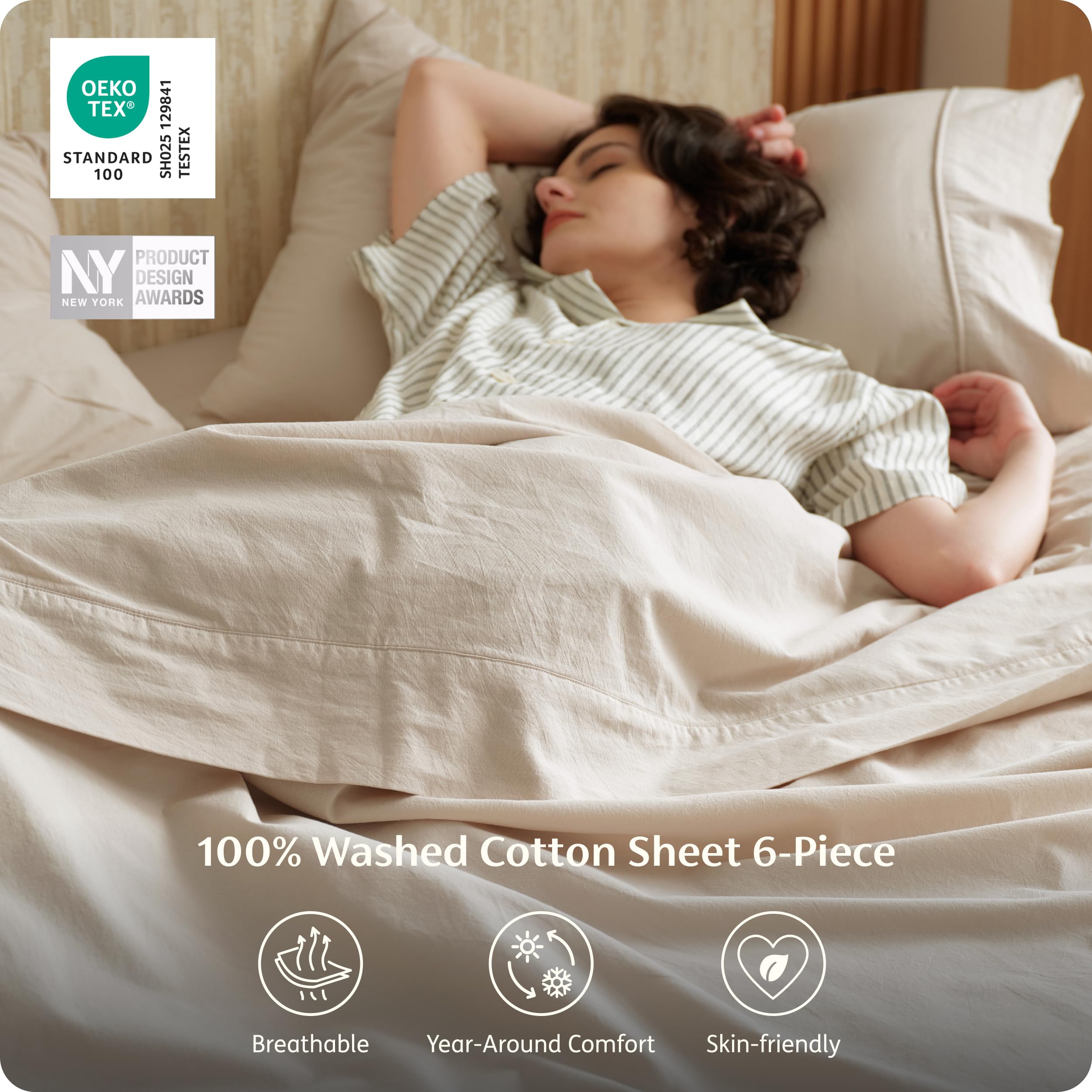 Bedsure fitted sheet deep 18-inch pocket fitting mattress securely all night