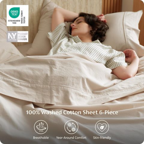 Bedsure fitted sheet deep 18-inch pocket fitting mattress securely all night