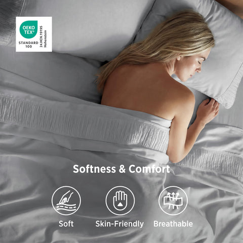 Bedsure deep-pocket fitted sheet on mattress for secure, snug fit