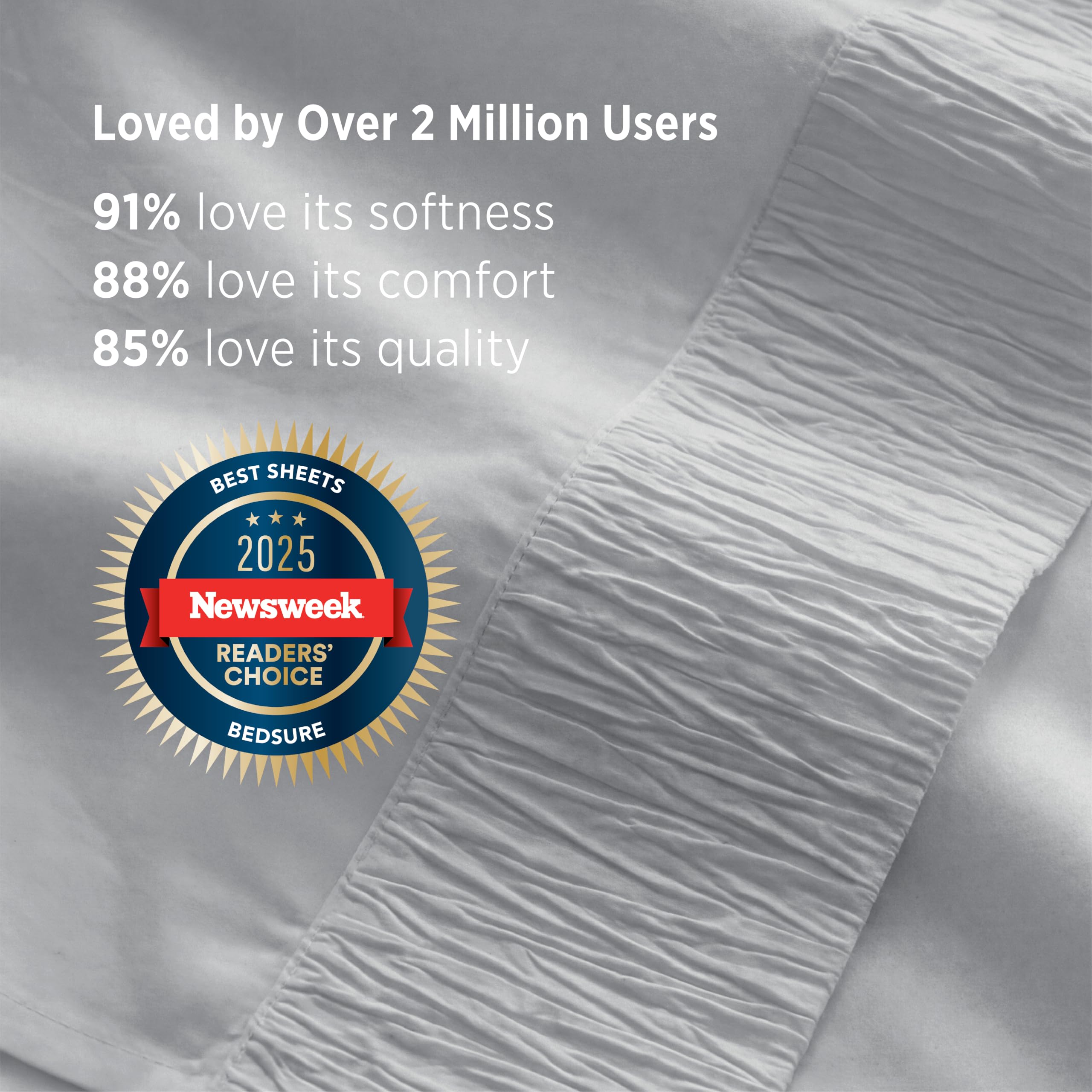 Bedsure flat sheet draped to show generous dimensions and finish