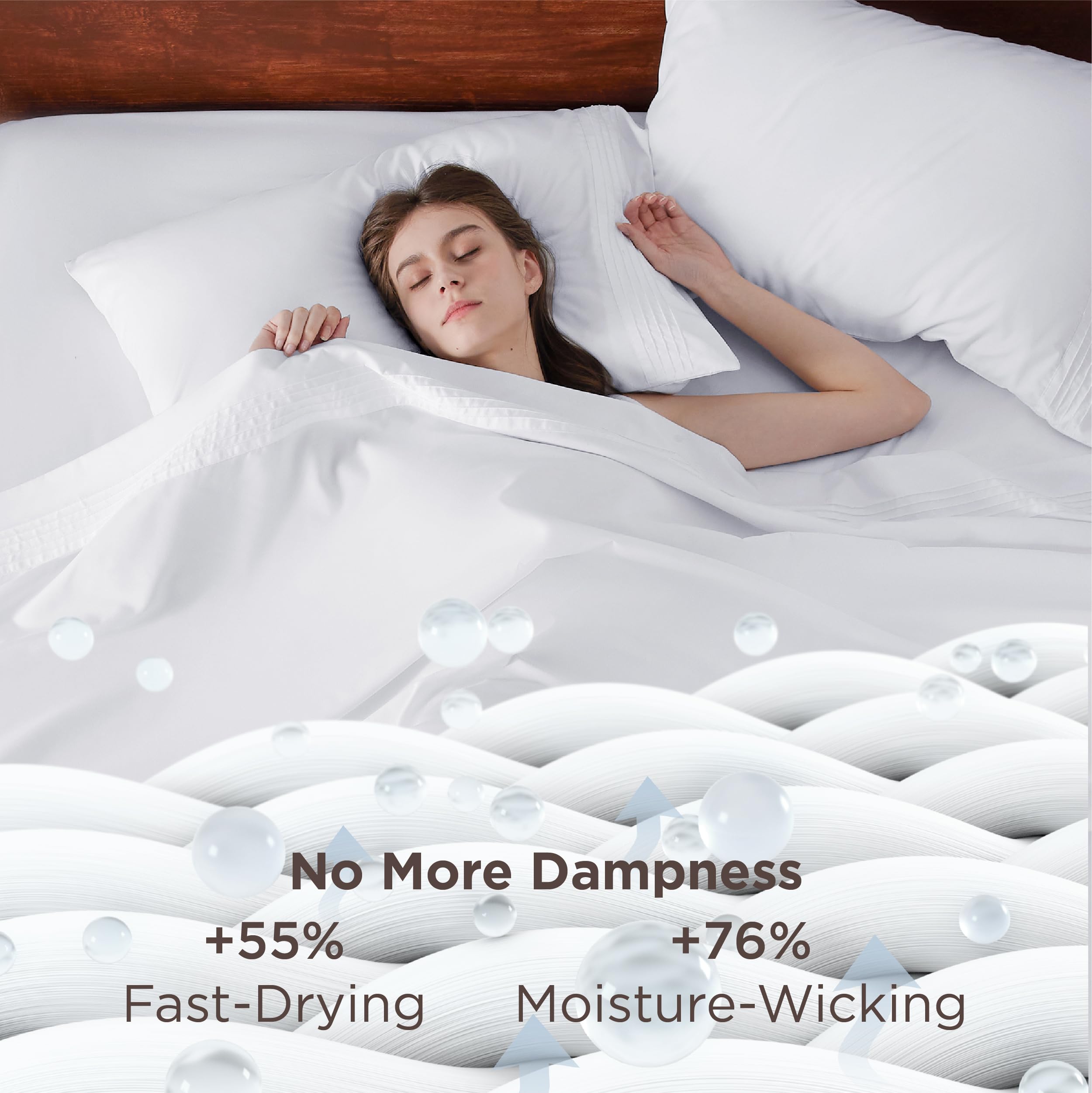 Bedsure flat sheet pintuck detail highlighting refined texture and style