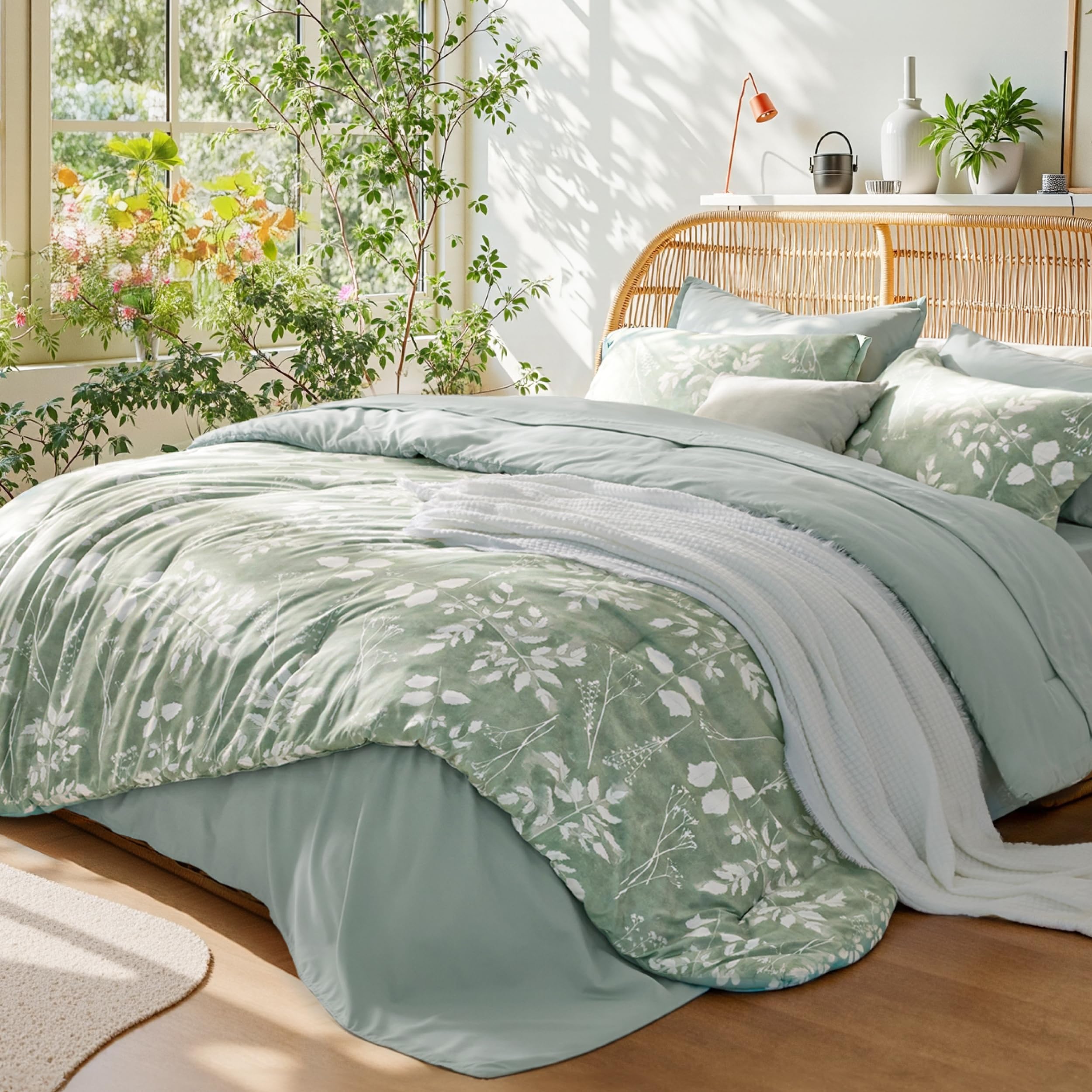 Bedsure pillowcase and sham displayed matching comforter for cohesive bedding