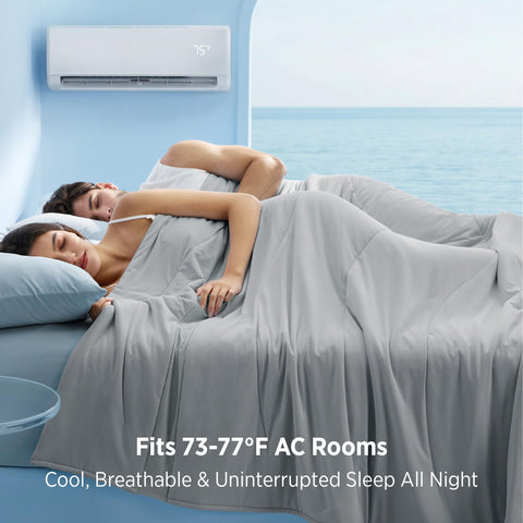 Bedsure folded compact on shelf illustrating easy storage and portability