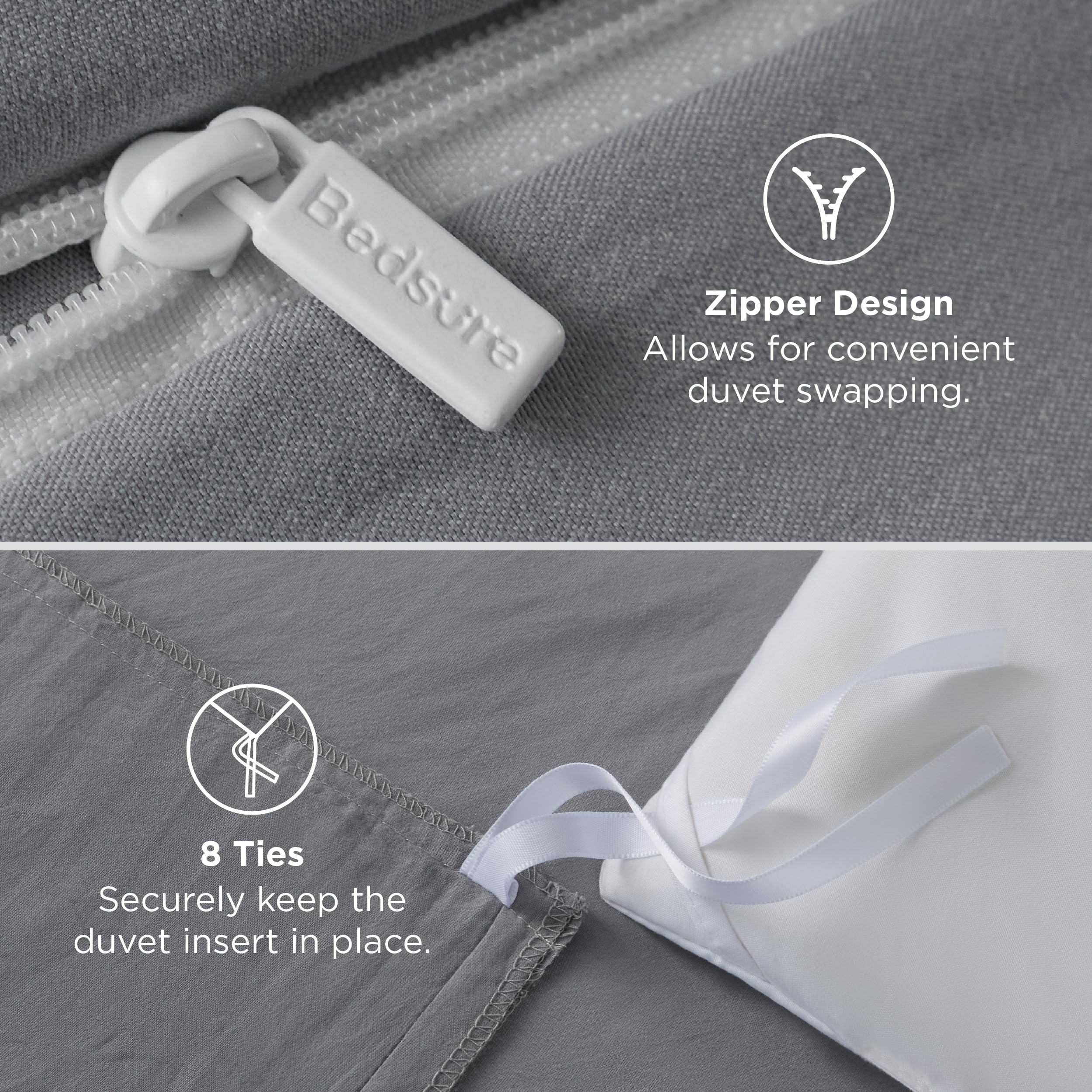 Bedsure neatly folded set demonstrating compact storage and care ease