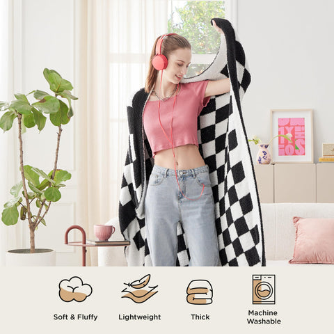 Bedsure neatly folded blanket showing compact packaging and convenience