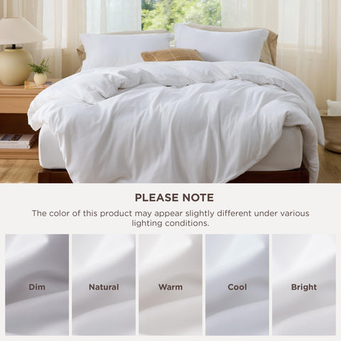 Bedsure folded duvet cover in packaging showing compact storage convenience