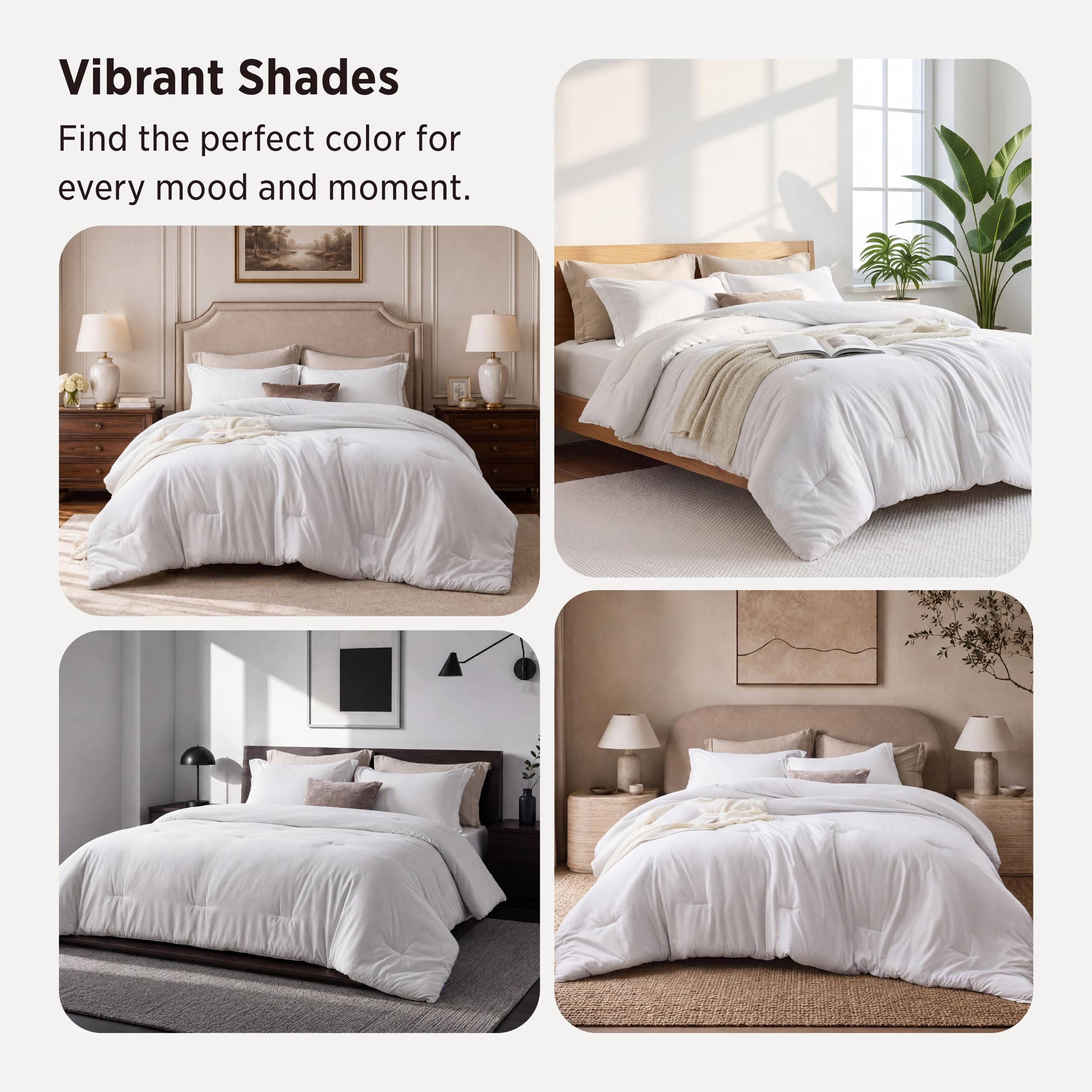 Bedsure folded comforter set in closet showing compact storage convenience