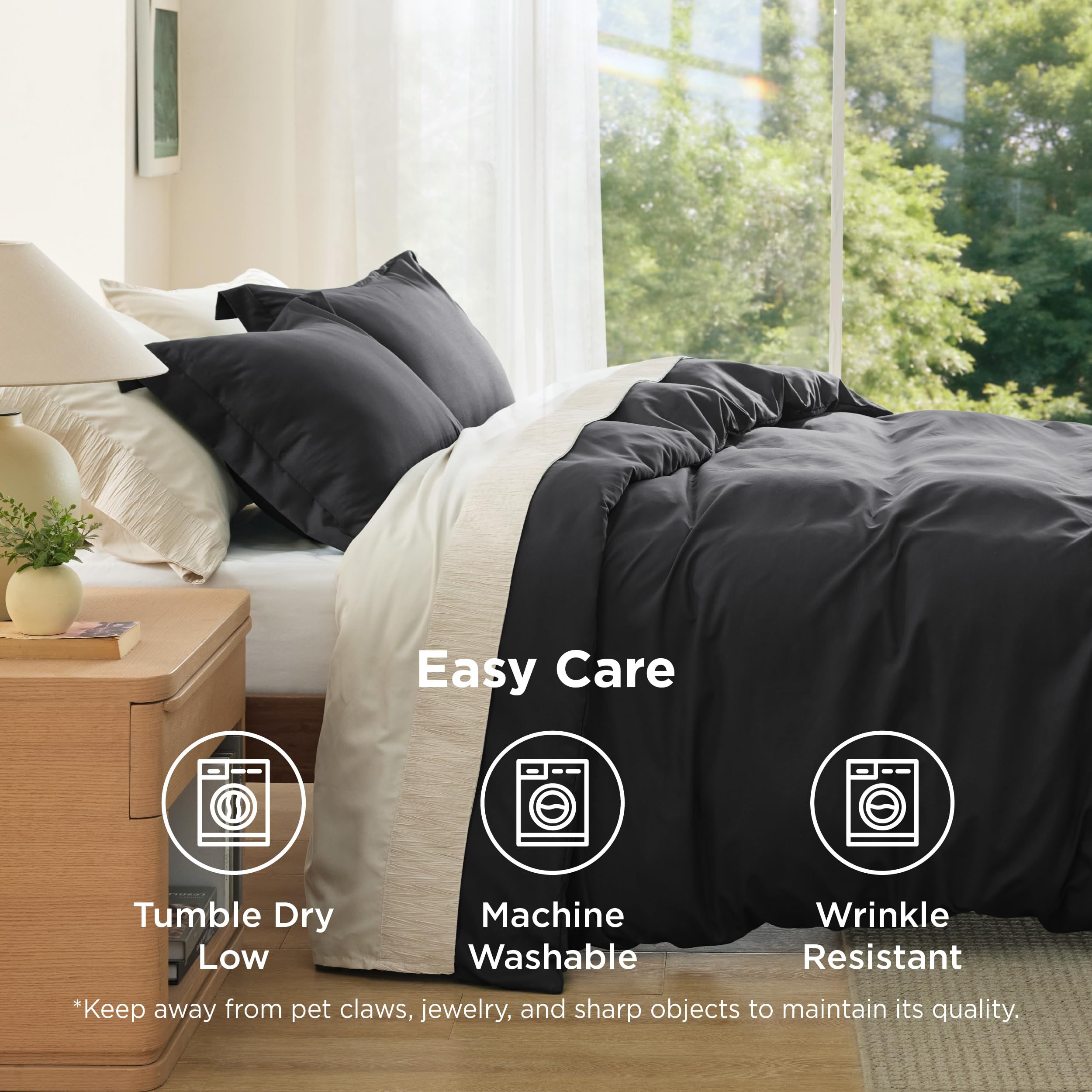 Bedsure folded set highlighting texture and compact storage for travel convenience