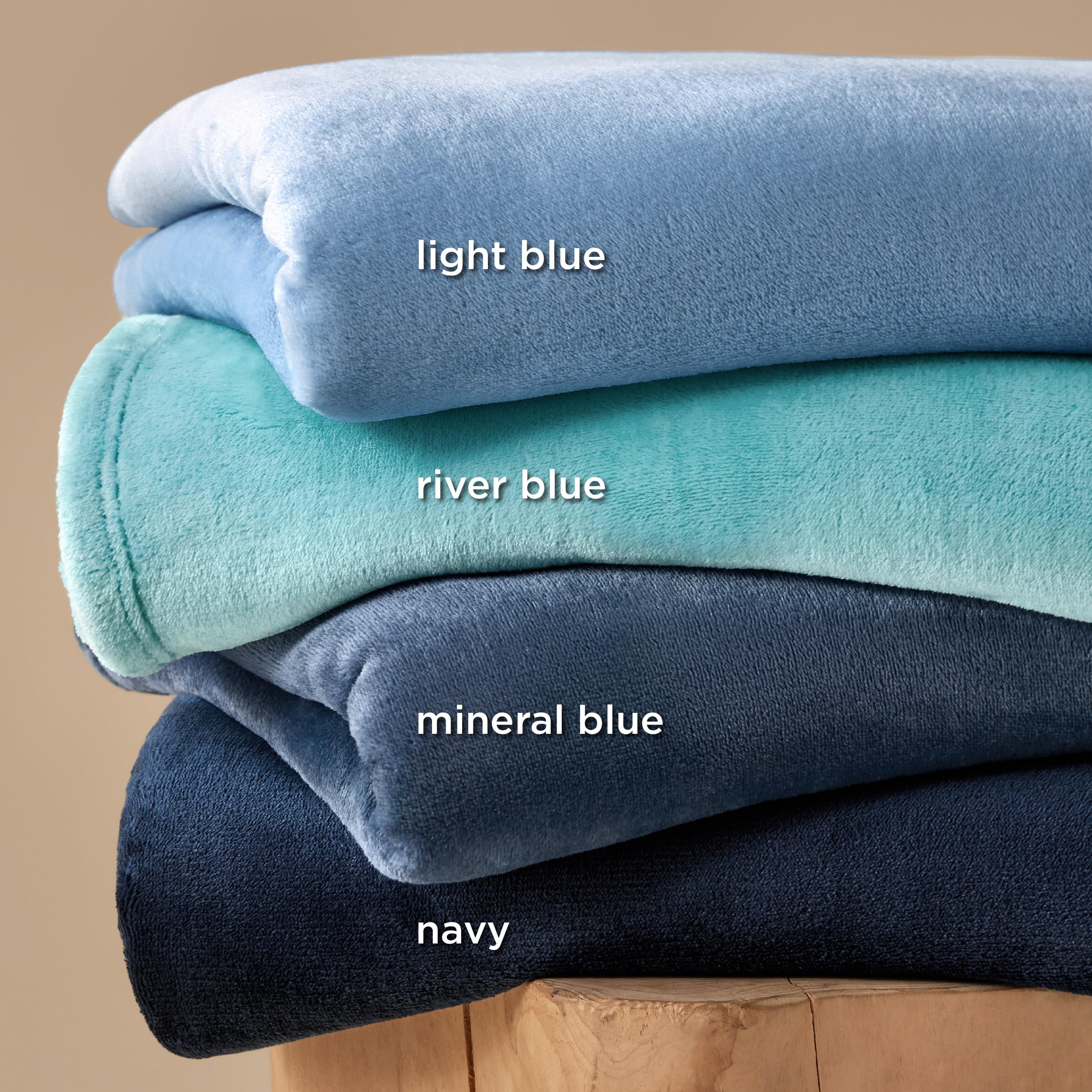 Bedsure neatly folded stack showing thickness and tidy storage benefit