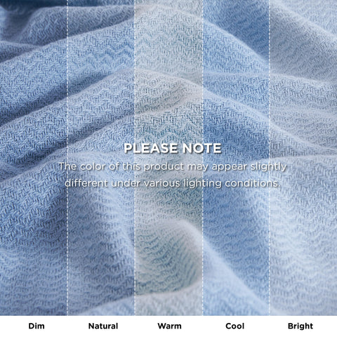 Bedsure folded stack showing rich Ashley Blue color and easy storage benefit