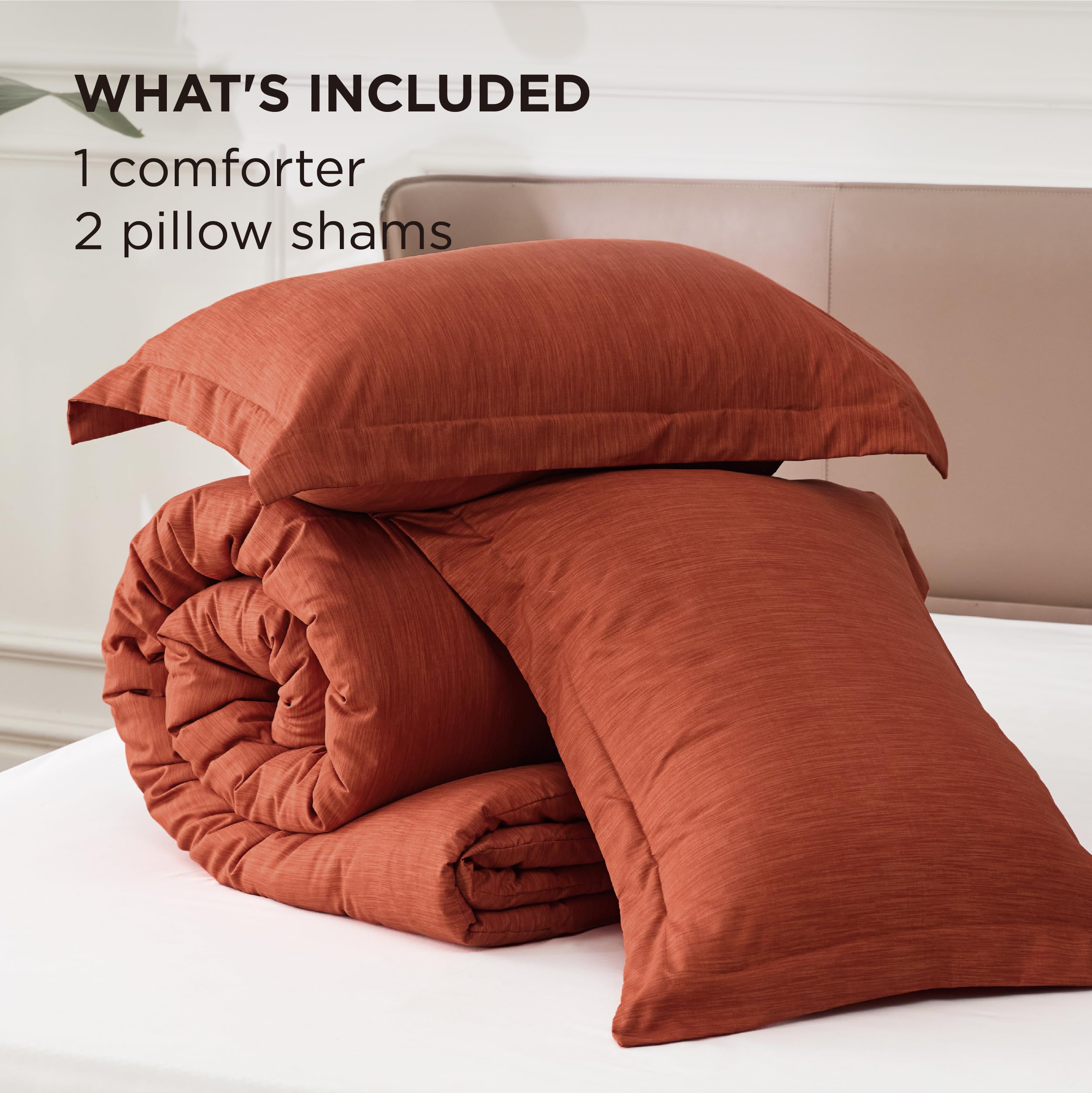 Bedsure comforter folded showing compact storage and easy care