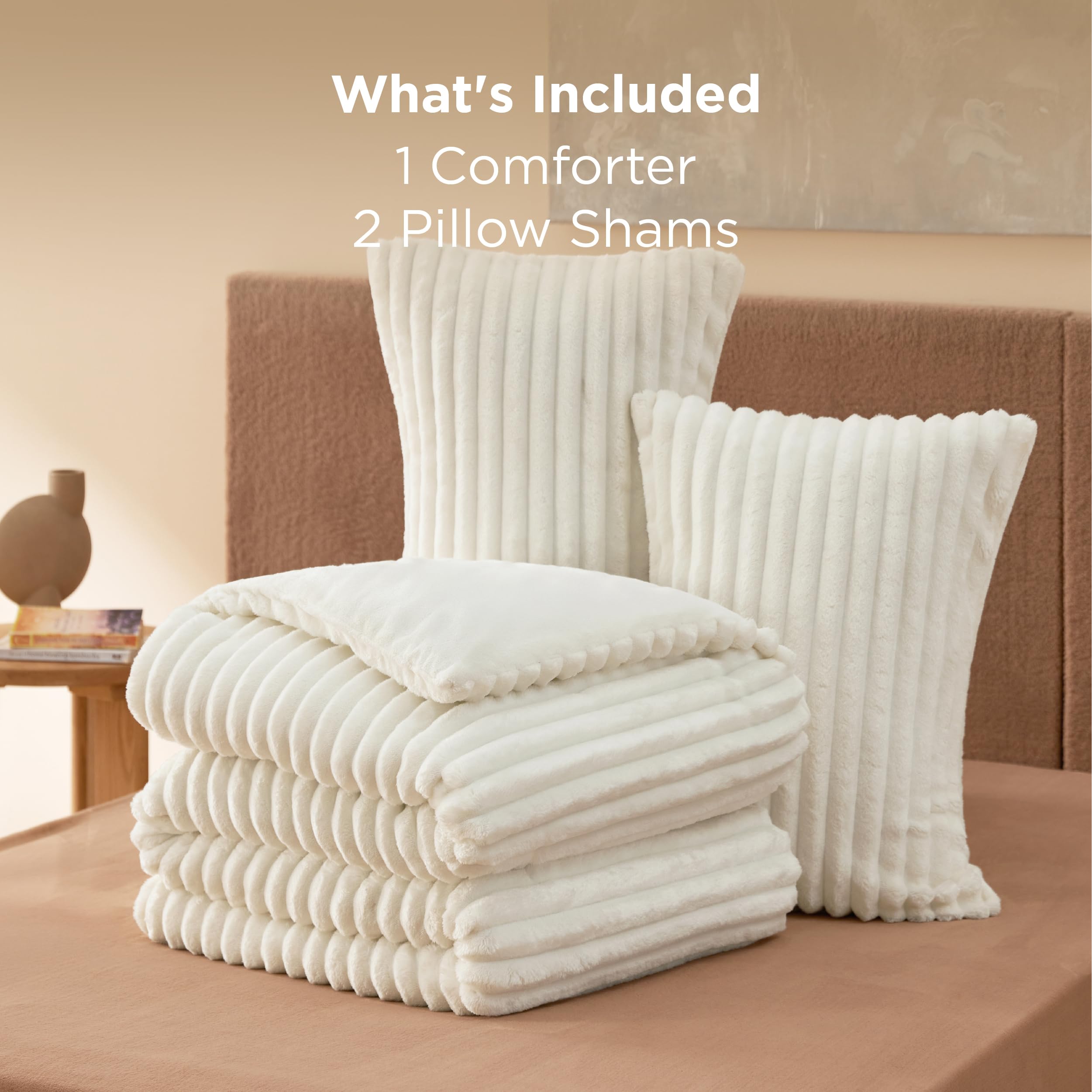 Bedsure neatly folded comforter ready for storage saving space