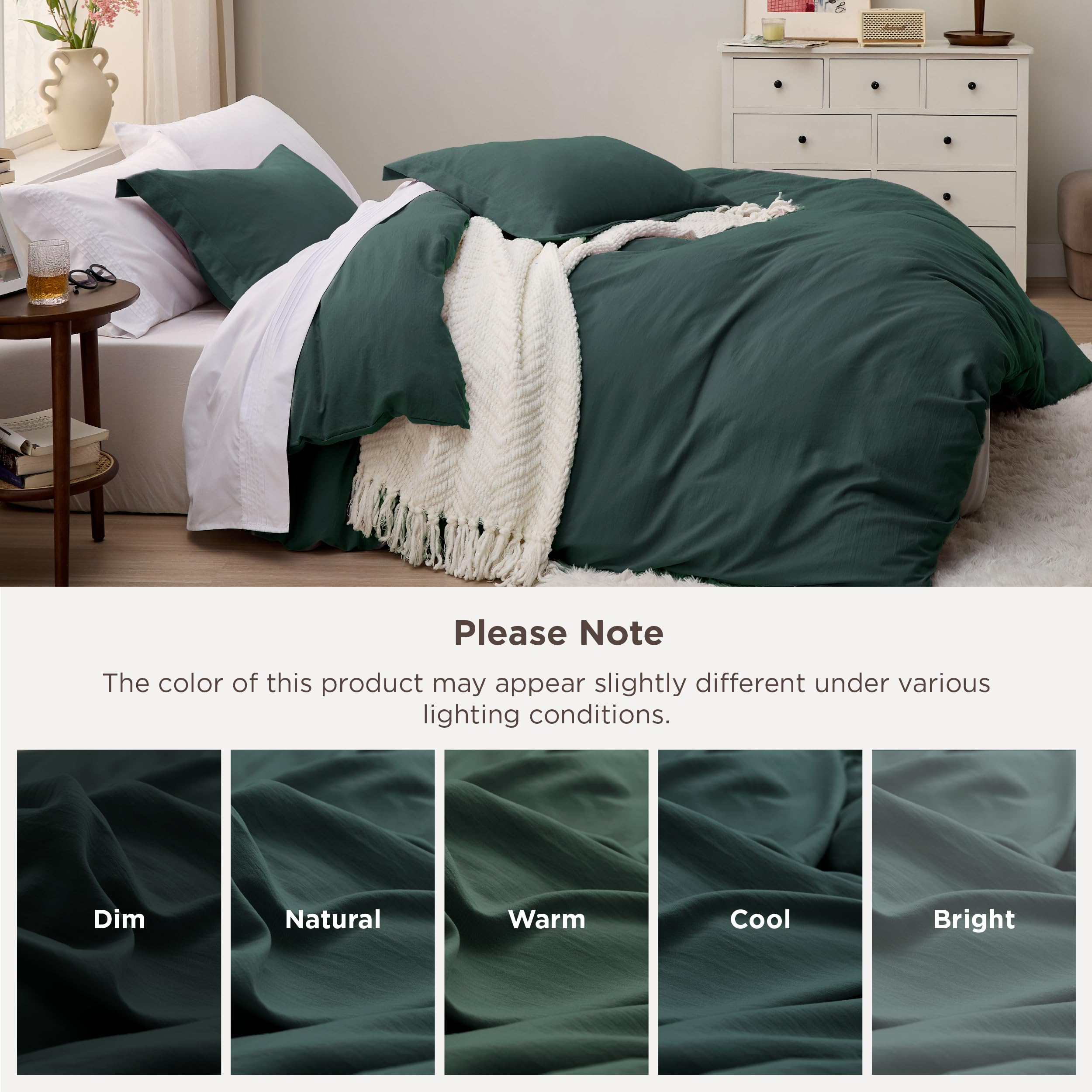 Bedsure two pillow shams styled with duvet for coordinated look