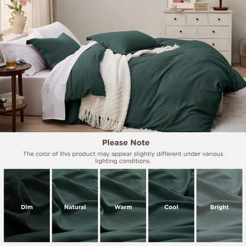 Bedsure two pillow shams styled with duvet for coordinated look