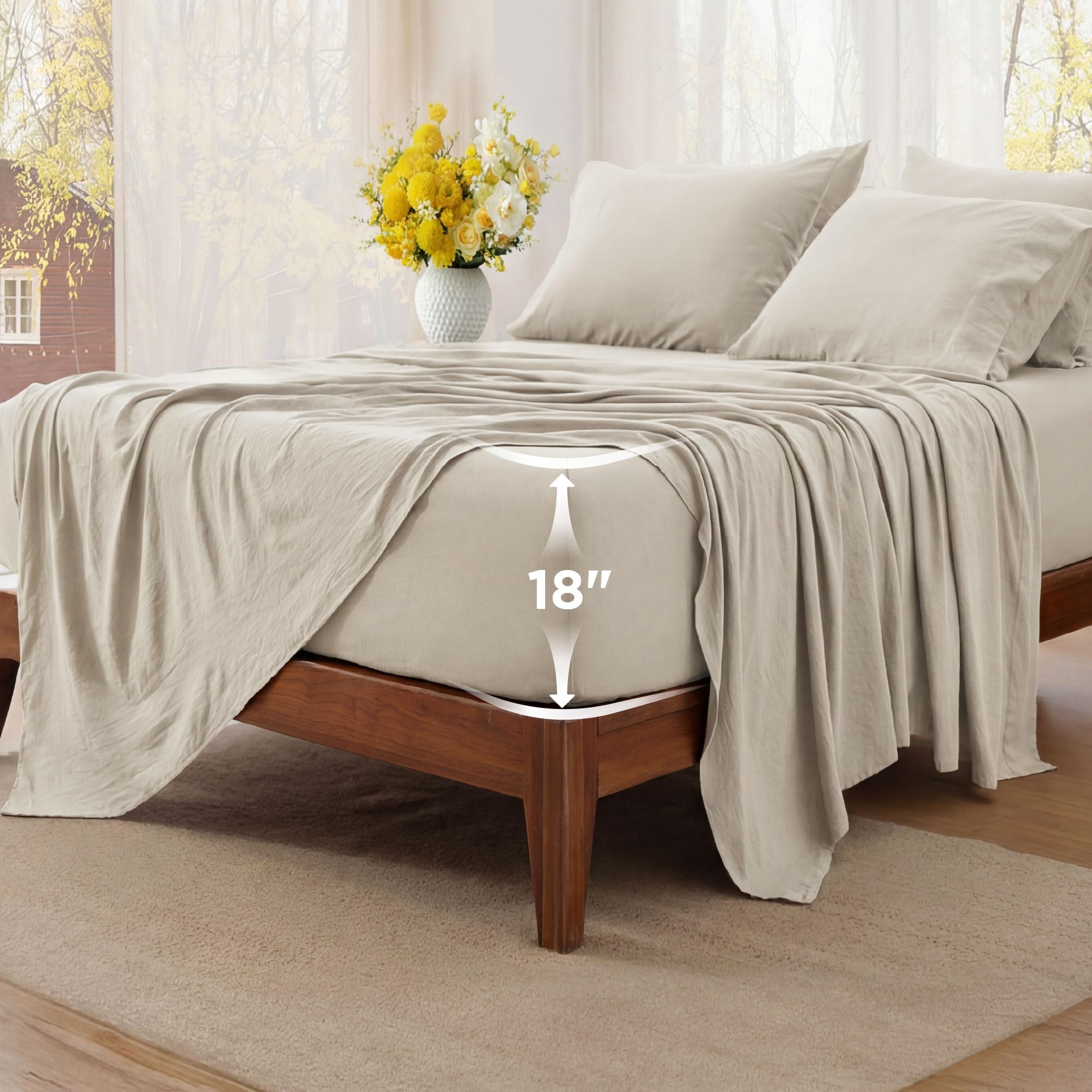 Bedsure front packaging showing full 6-piece queen set and easy benefits