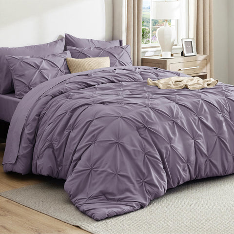 Bedsure front packaging showing full queen set and fast setup benefit