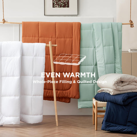 Bedsure comforter folded for compact storage and travel-friendly benefit