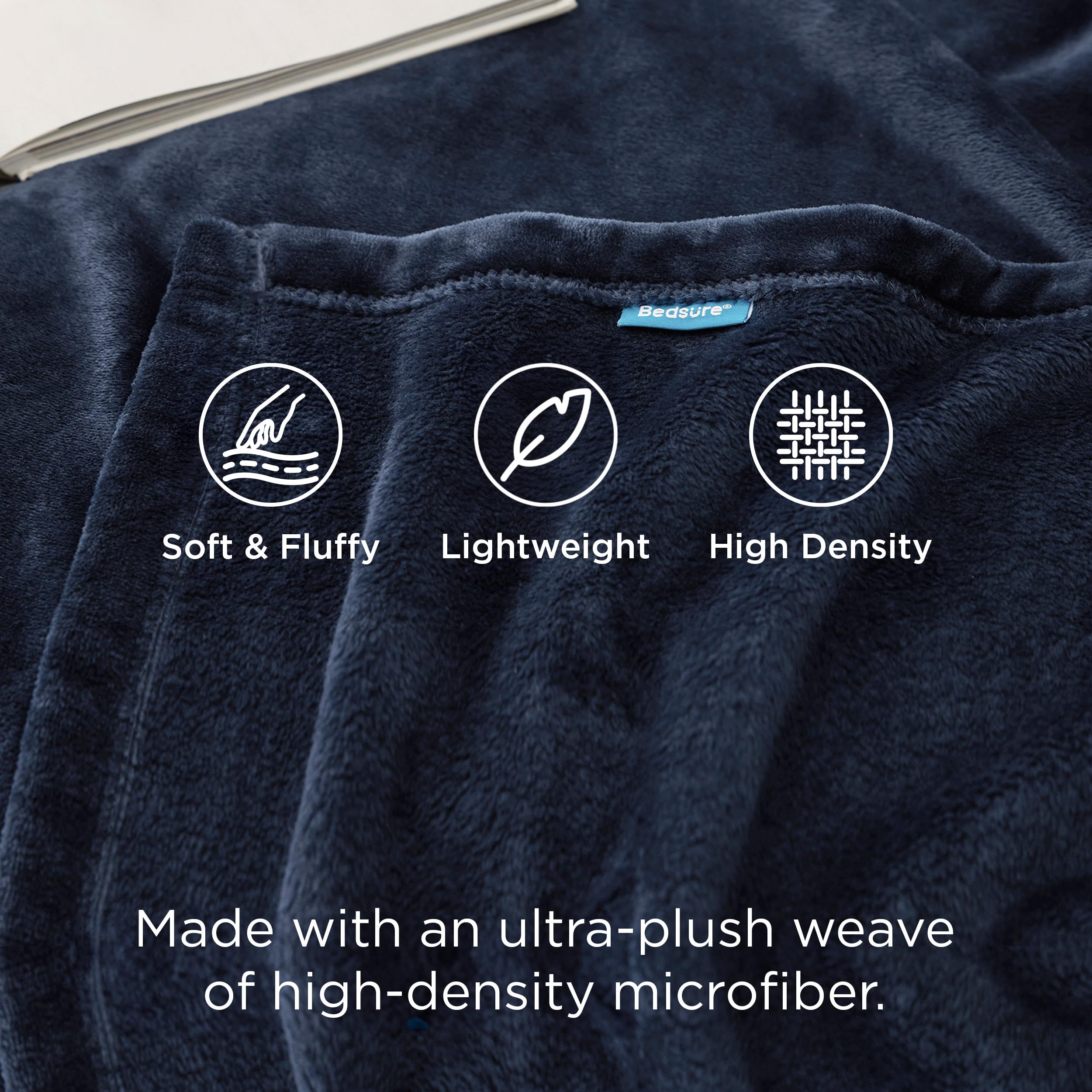 Bedsure full-size blanket spread on bed, offering generous coverage for restful sleep